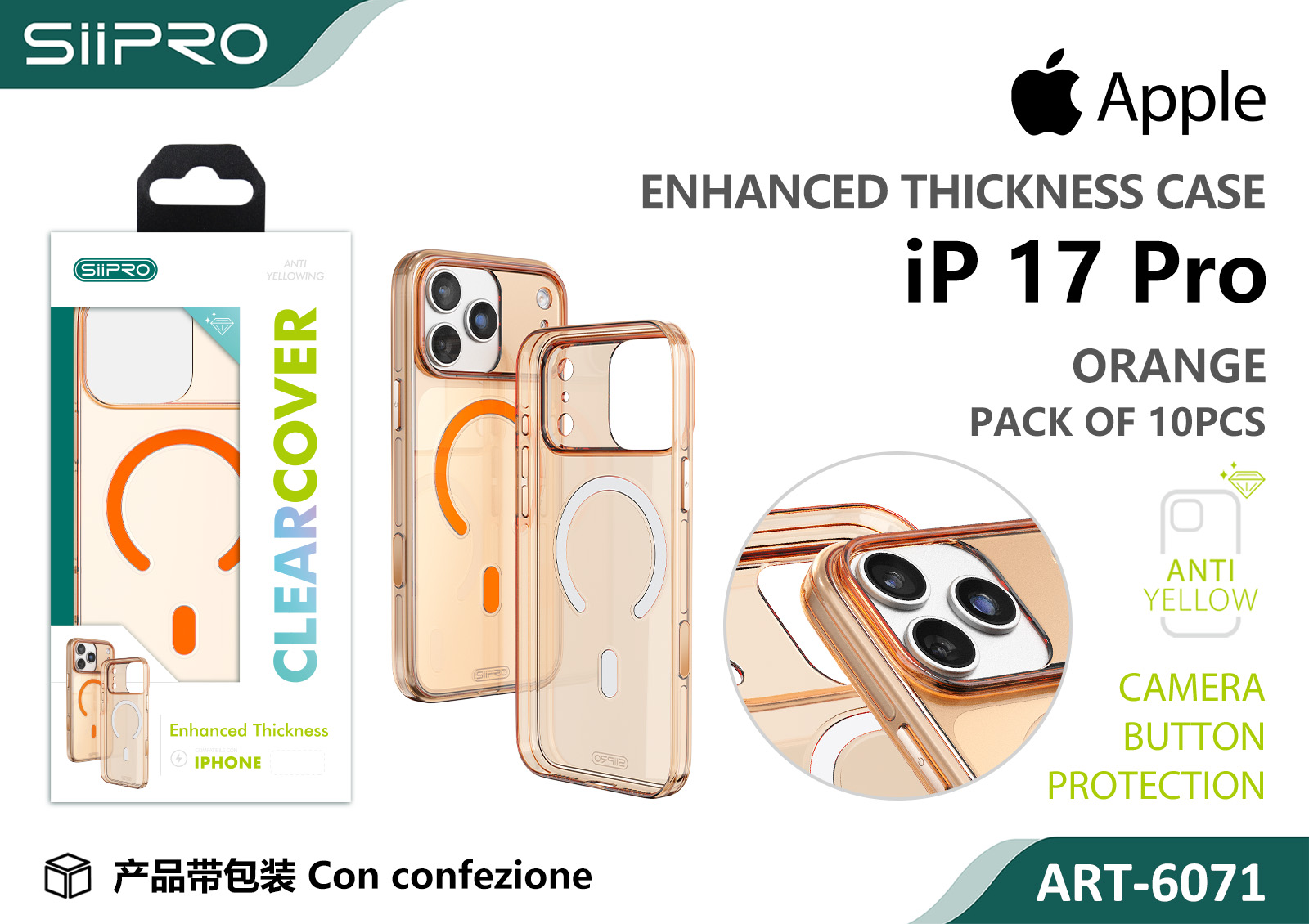 6071-IP17PRO-ORANGE COVER MAGNETICO PC IP 17PRO - immagine 1