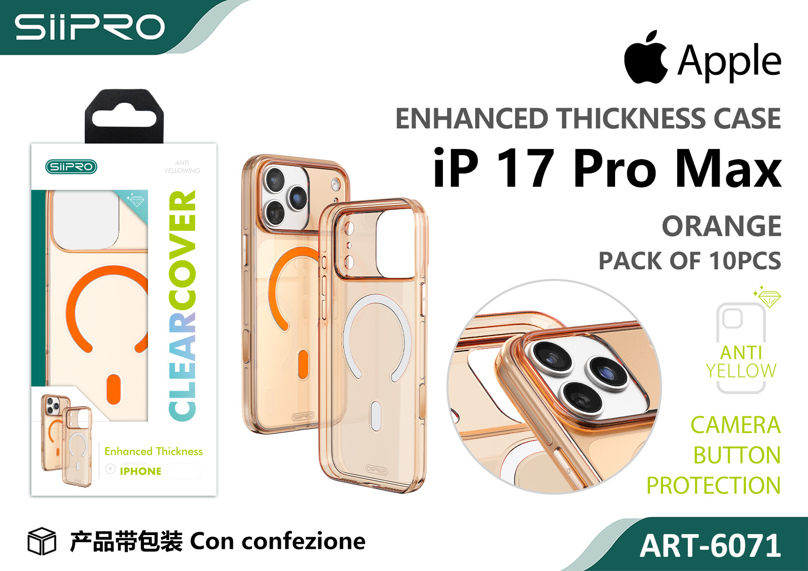 6071-IP17PROMAX-ORANGE COVER MAGNETICO PC IP 17PROMAX - immagine 1