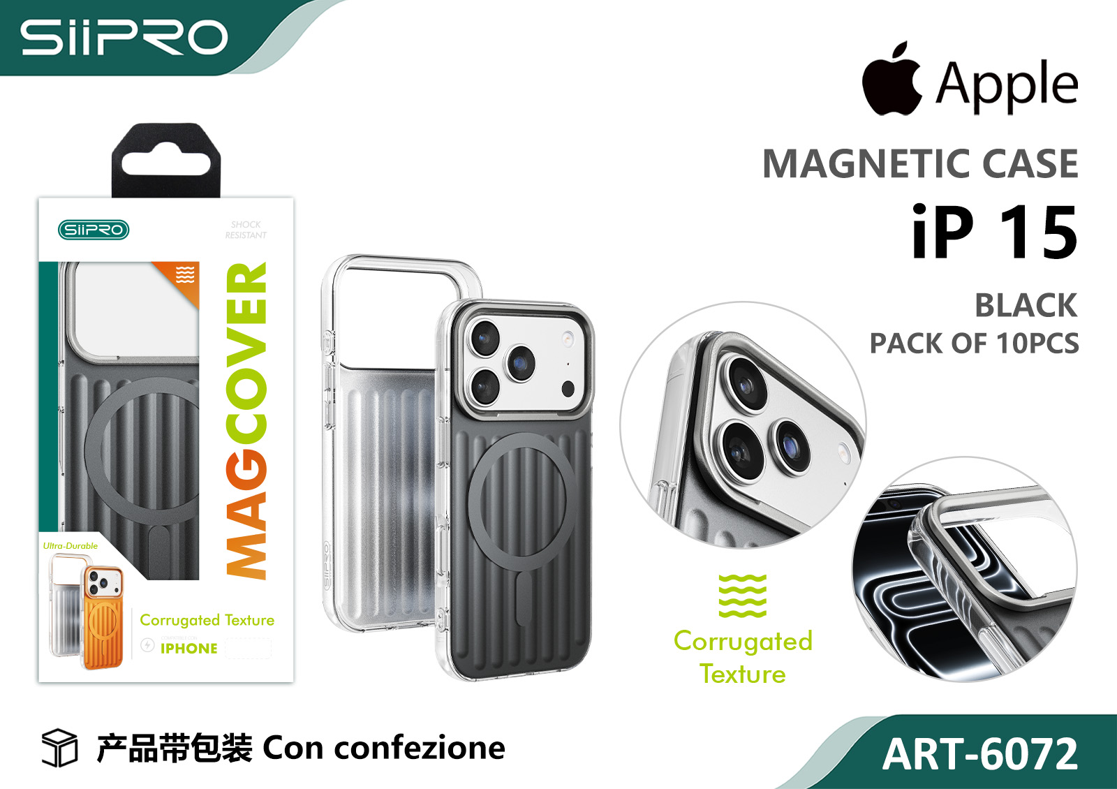 6072-IP15-BLACK COVER MAGNETICO IP 15 - immagine 1