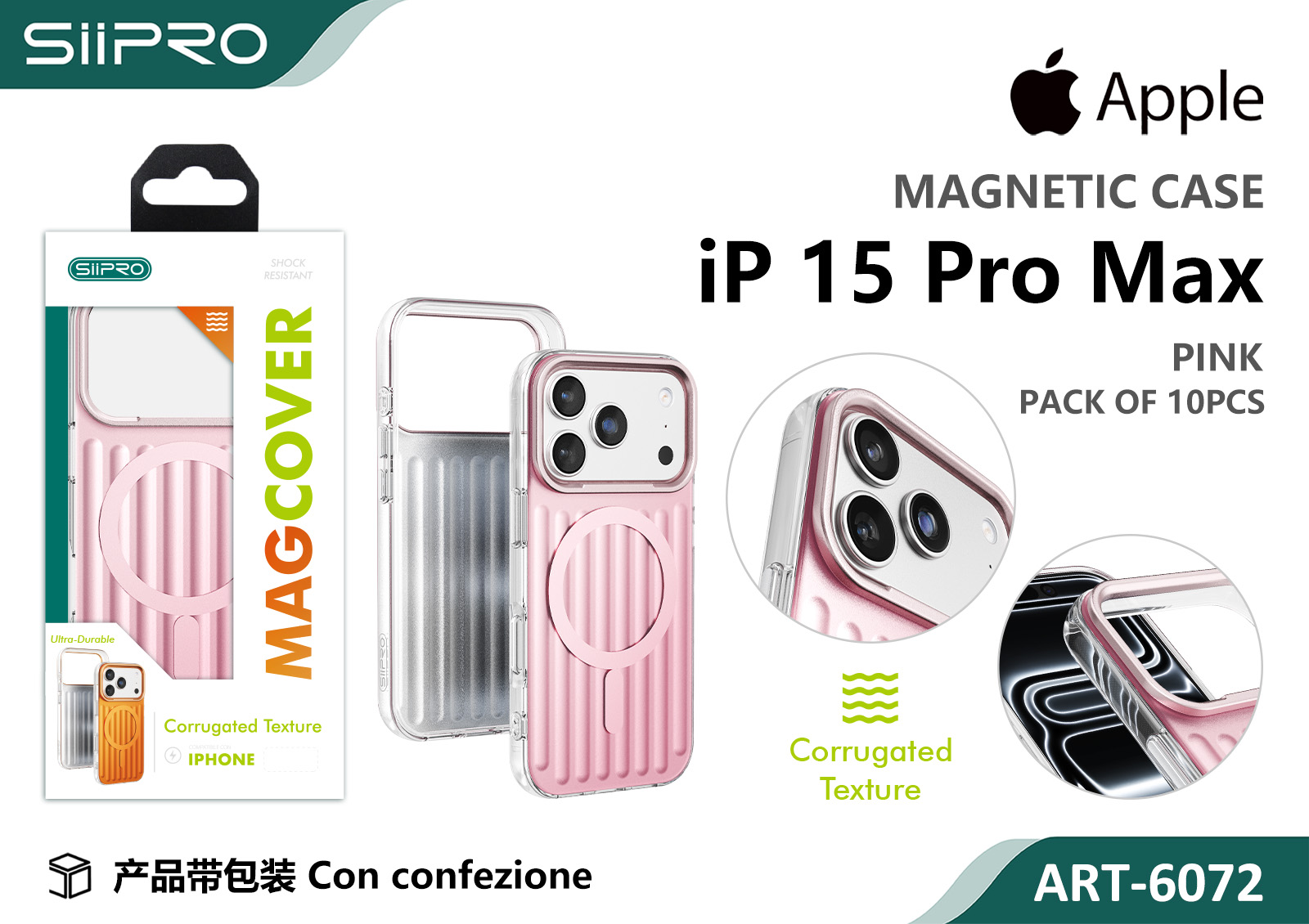 6072-IP15PROMAX-PINK COVER MAGNETICO IP 15PROMAX - immagine 1