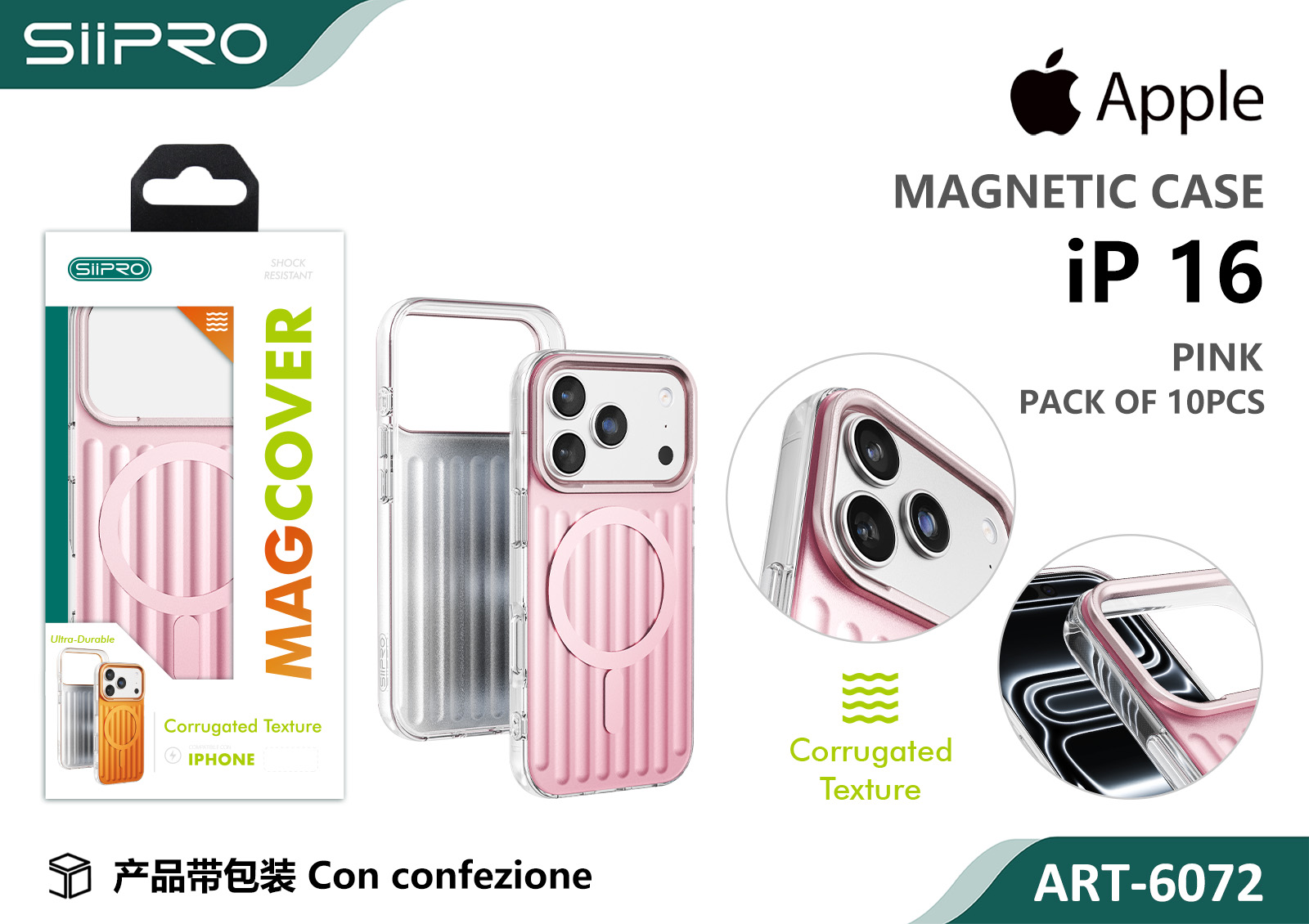 6072-IP16-PINK COVER MAGNETICO IP 16 - immagine 1