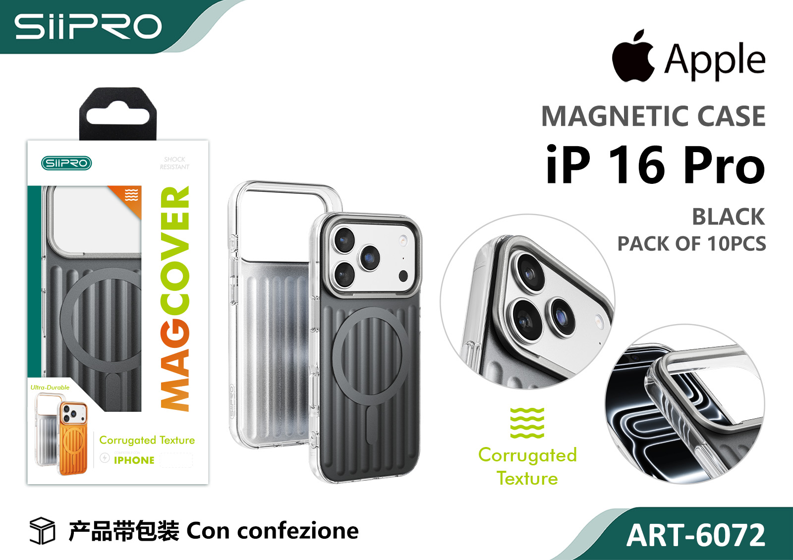 6072-IP16PRO-BLACK COVER MAGNETICO IP 16PRO - immagine 1