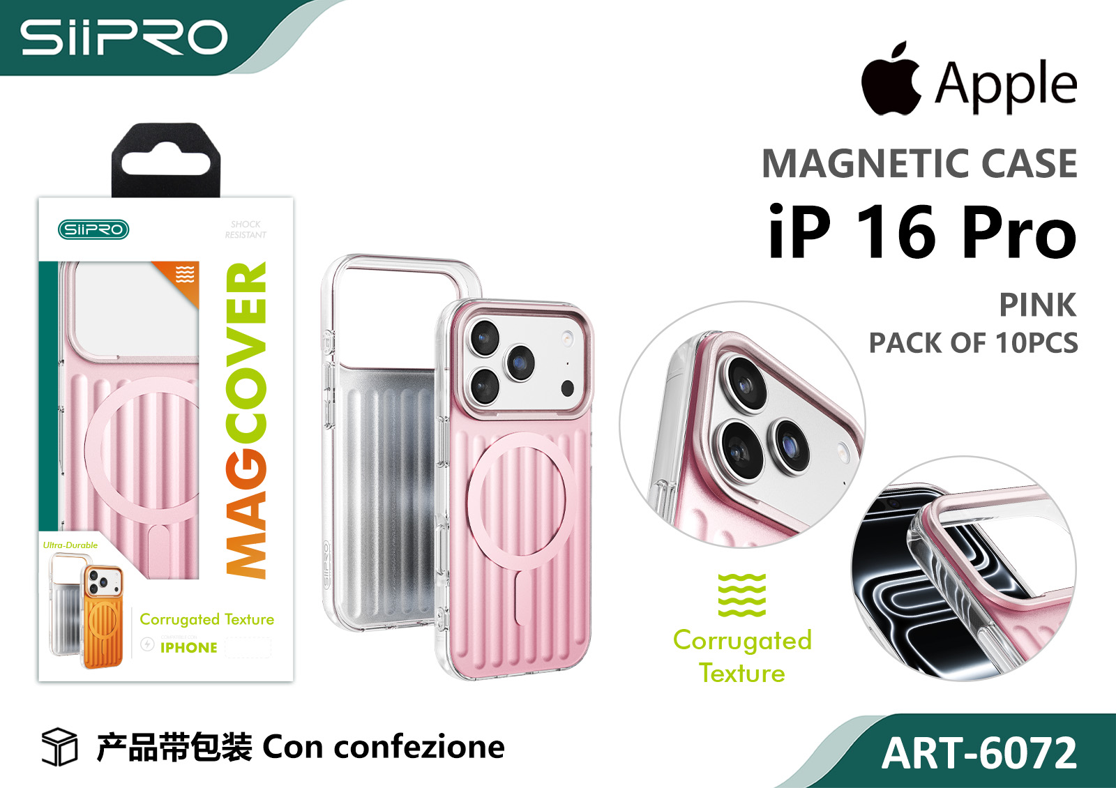 6072-IP16PRO-PINK COVER MAGNETICO IP 16PRO - immagine 1