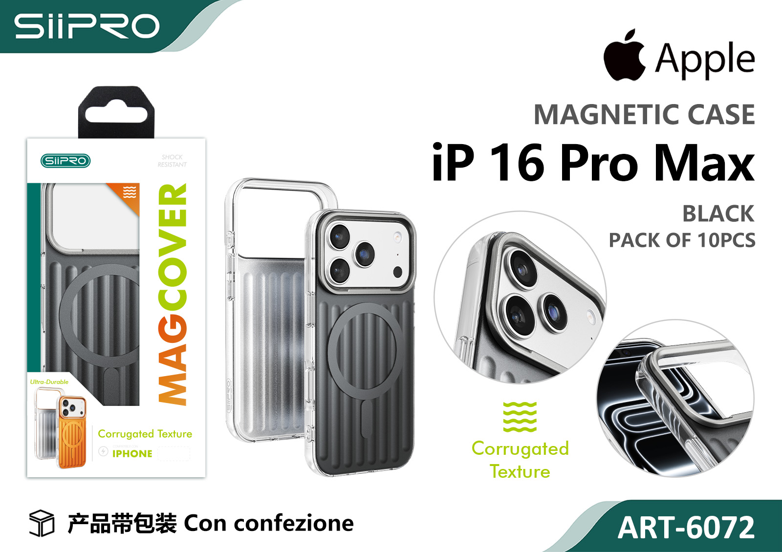 6072-IP16PROMAX-BLACK COVER MAGNETICO IP 16PROMAX - immagine 1