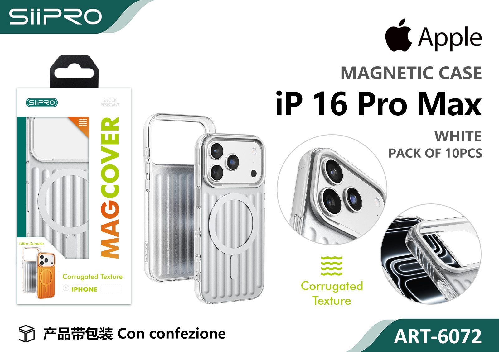6072-IP16PROMAX-WHITE COVER MAGNETICO IP 16PROMAX - immagine 1