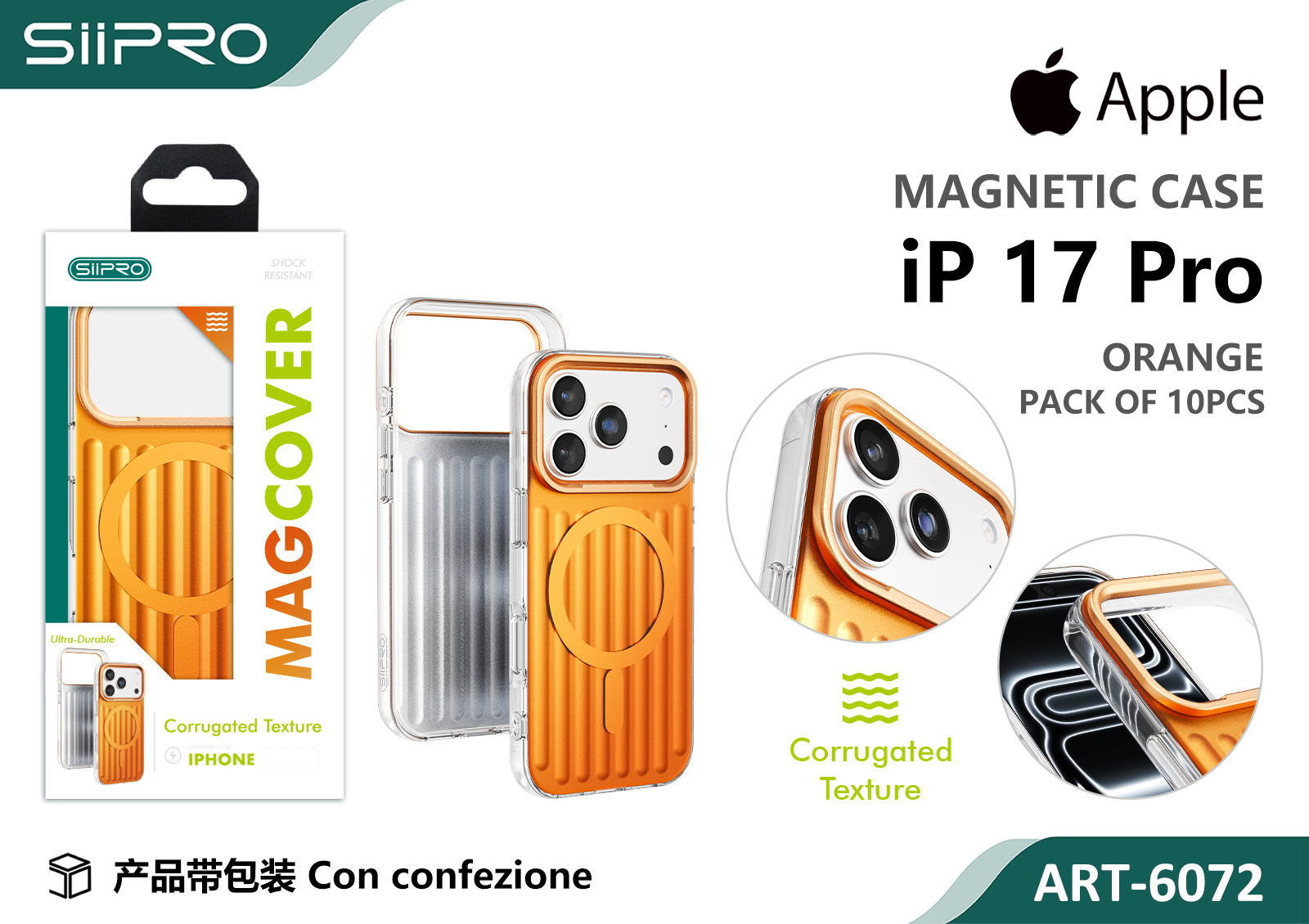 6072-IP17PRO-ORANGE COVER MAGNETICO IP 17PRO - immagine 1