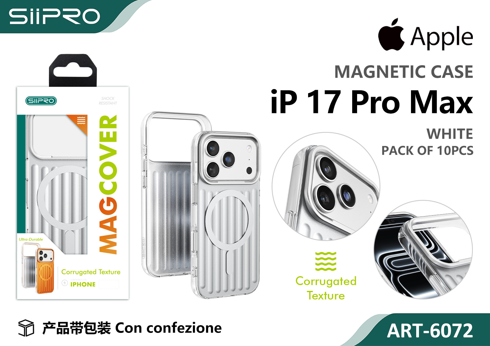 6072-IP17PROMAX-WHITE COVER MAGNETICO IP 17PROMAX - immagine 1