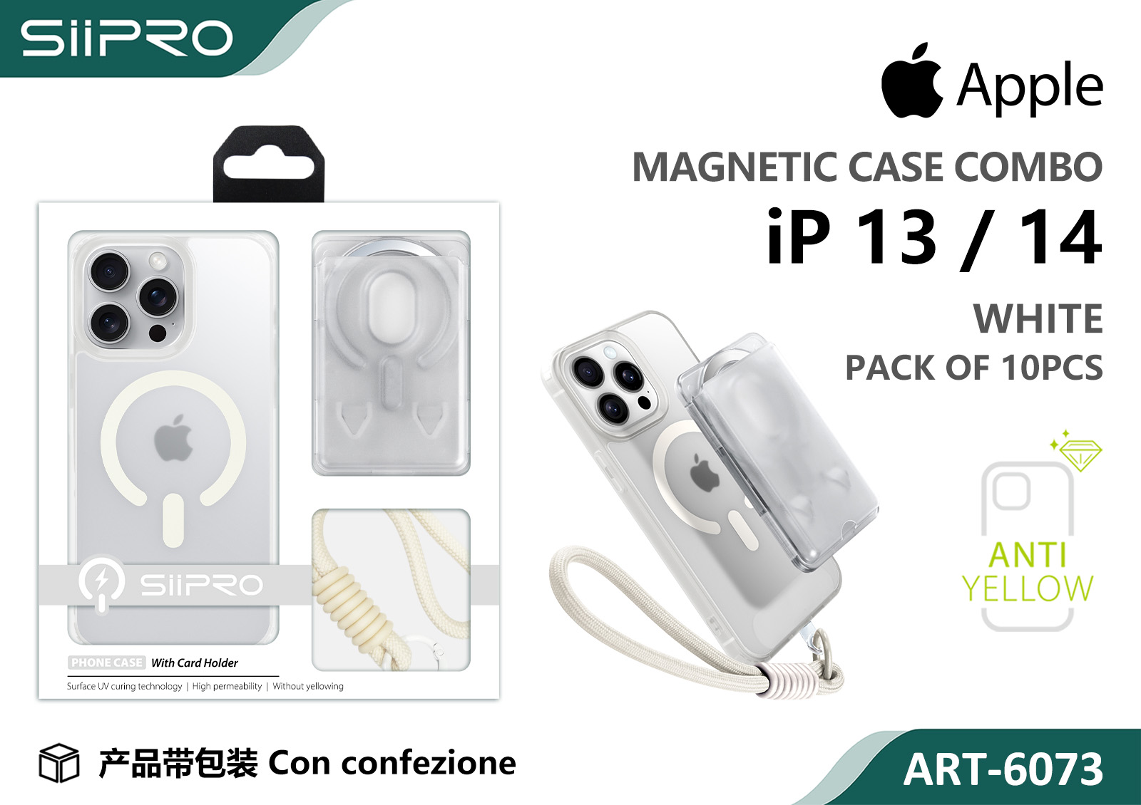 6073-IP13-14-WHITE COVER MAGNETICO IP 13-14 - immagine 1