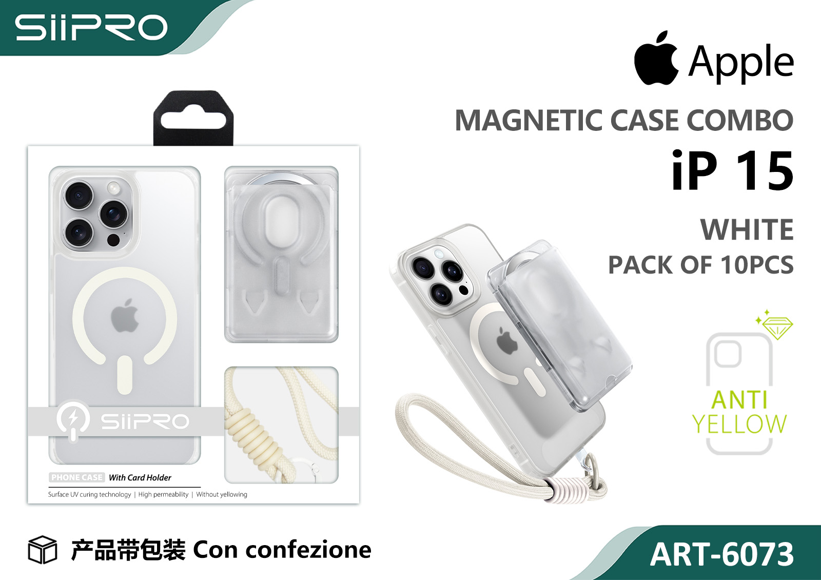 6073-IP15-WHITE COVER MAGNETICO IP 15 - immagine 1