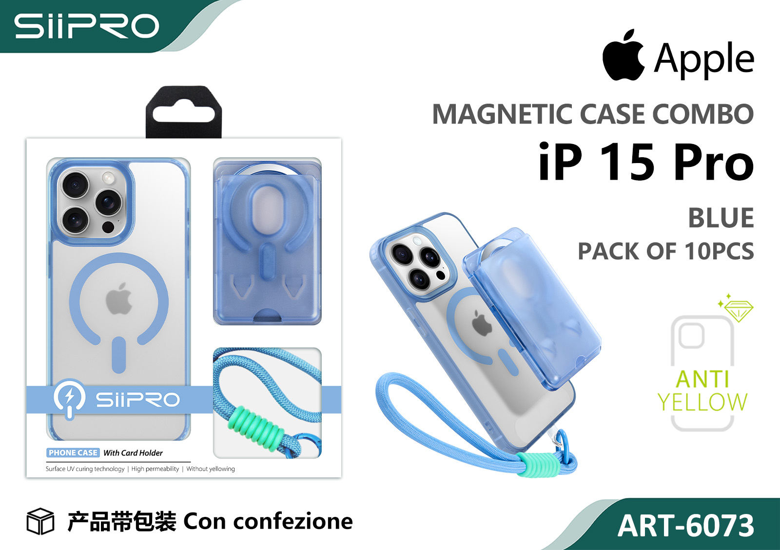 6073-IP15PRO-BLUE COVER MAGNETICO IP 15PRO - immagine 1