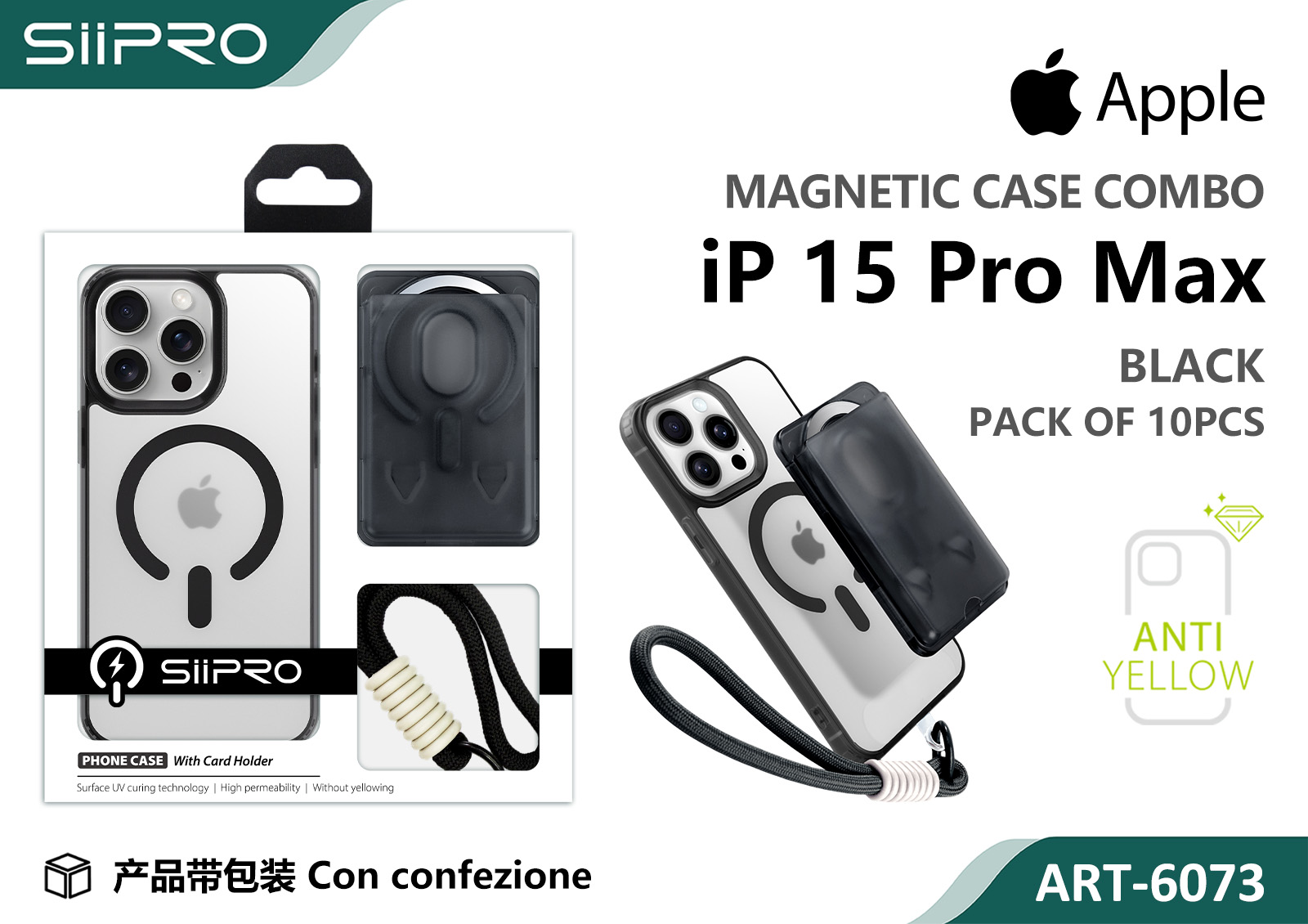 6073-IP15PROMAX-BLACK COVER MAGNETICO IP 15PROMAX - immagine 1