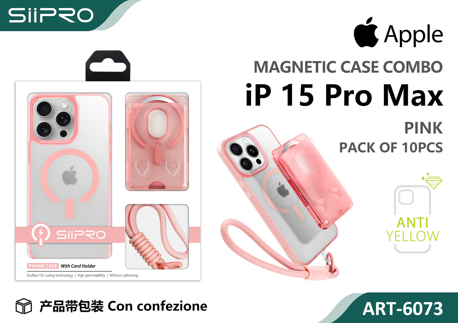 6073-IP15PROMAX-PINK COVER MAGNETICO IP 15PROMAX - immagine 1