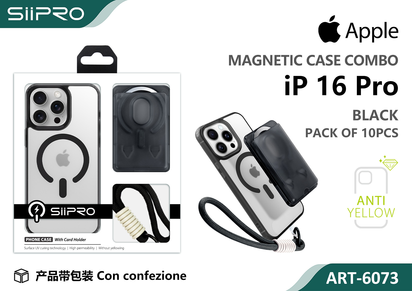 6073-IP16PRO-BLACK COVER MAGNETICO IP 16PRO - immagine 1