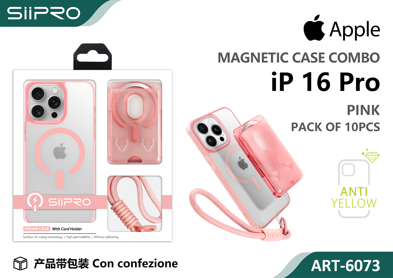 6073-IP16PRO-PINK COVER MAGNETICO IP 16PRO - immagine 1