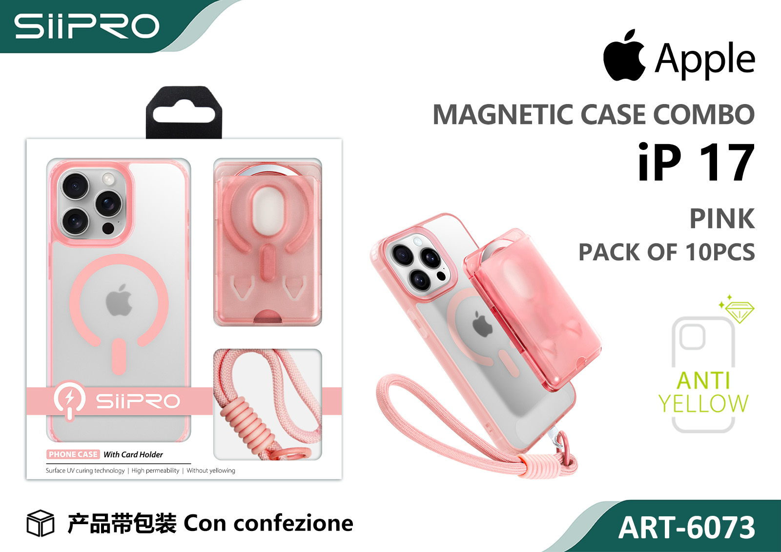 6073-IP17-PINK COVER MAGNETICO IP 17 - immagine 1