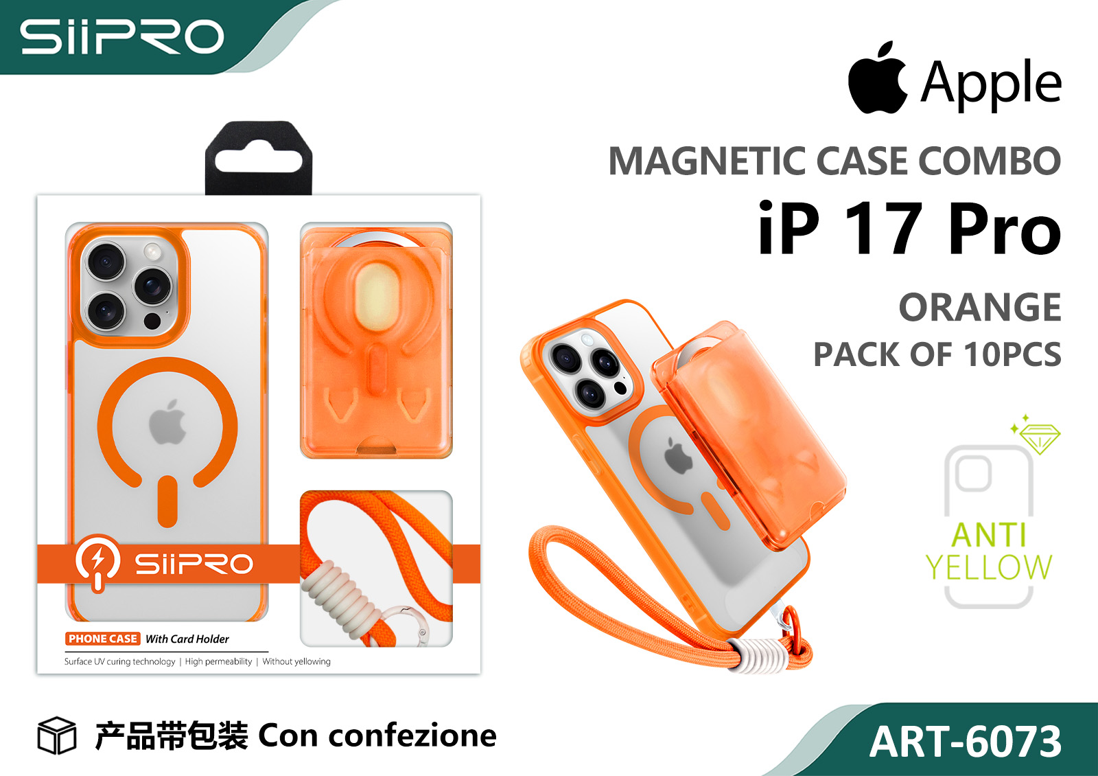 6073-IP17PRO-ORANGE COVER MAGNETICO IP 17PRO - immagine 1