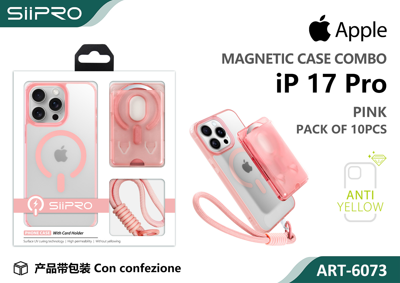 6073-IP17PRO-PINK COVER MAGNETICO IP 17PRO - immagine 1