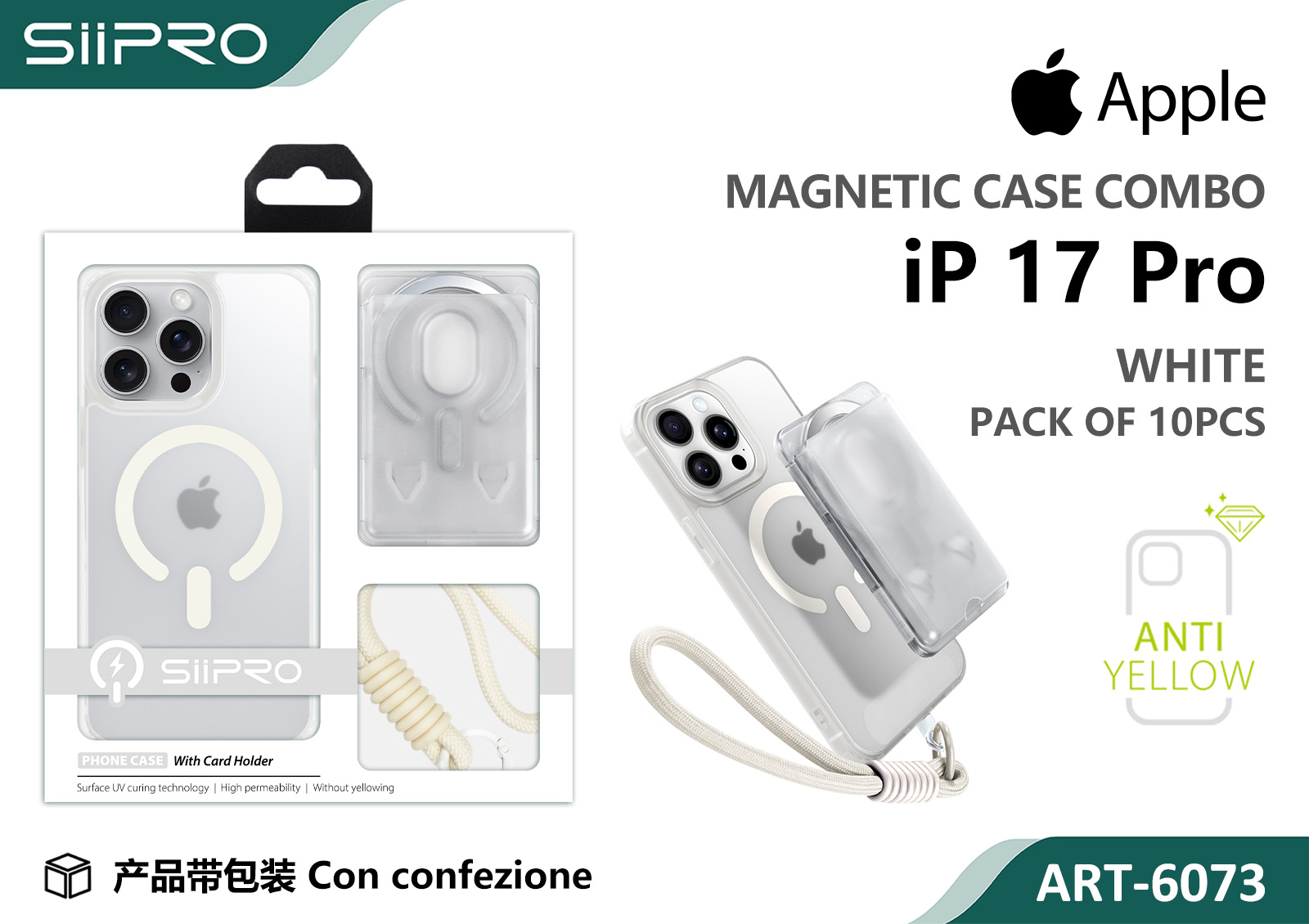 6073-IP17PRO-WHITE COVER MAGNETICO IP 17PRO - immagine 1