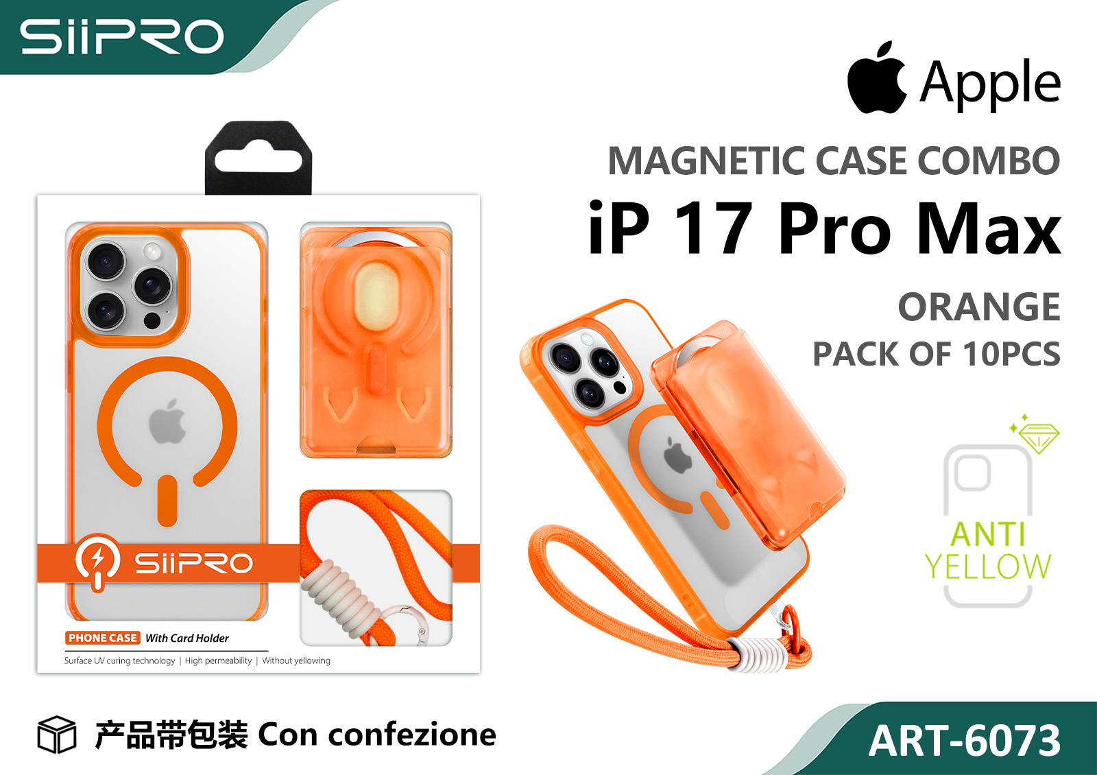 6073-IP17PROMAX-ORANGE COVER MAGNETICO IP 17PROMAX - immagine 1