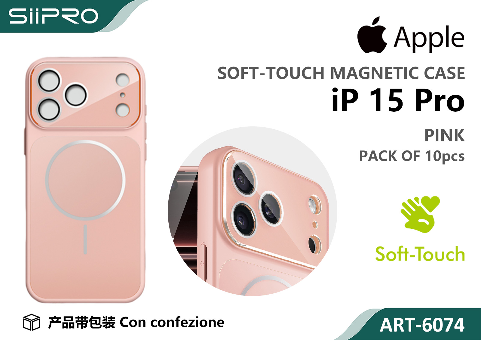 6074-IP15PRO-PINK COVER MAGNETICO IP 15PRO - immagine 1
