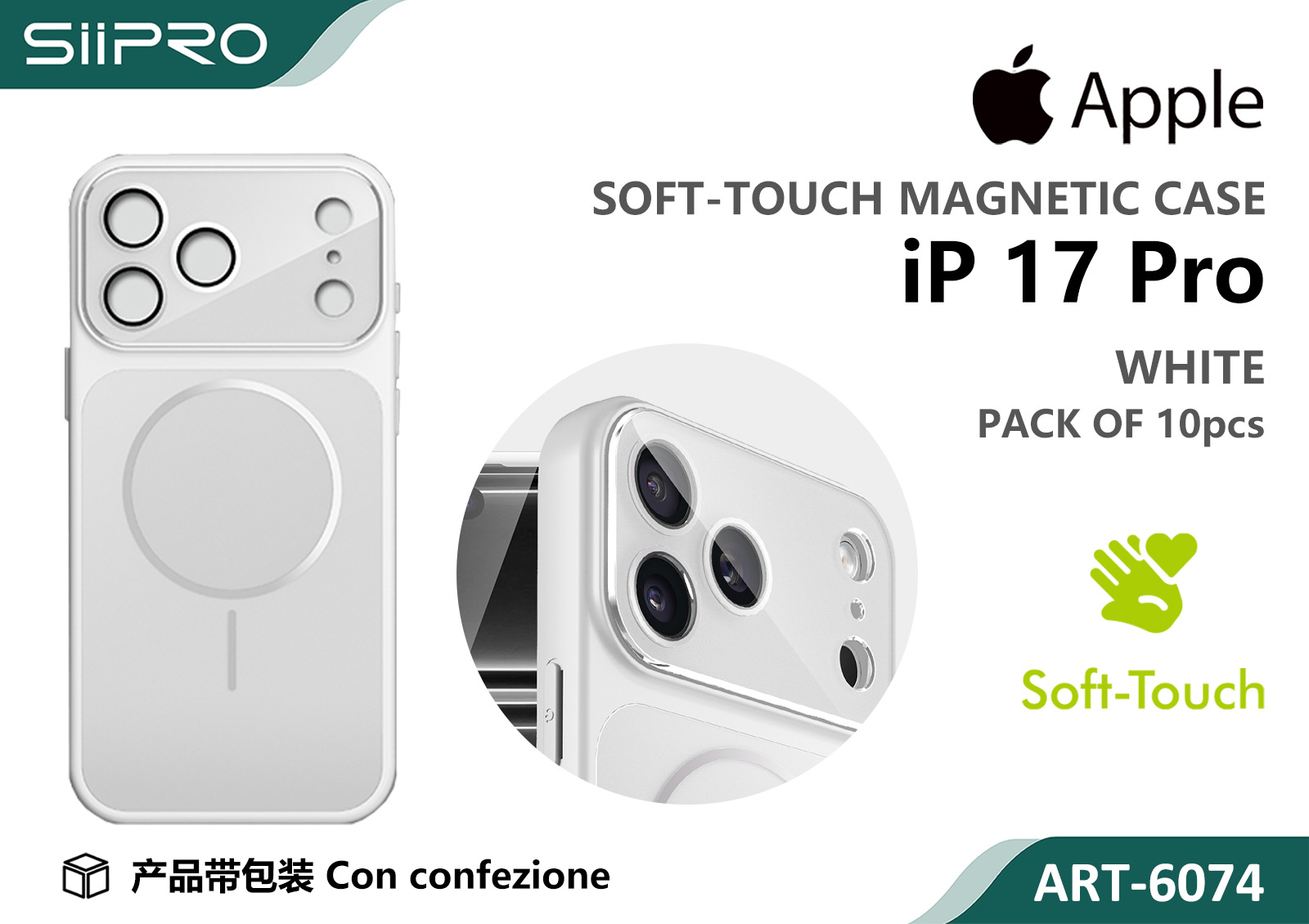 6074-IP17PRO-WHITE COVER MAGNETICO IP 17PRO - immagine 1