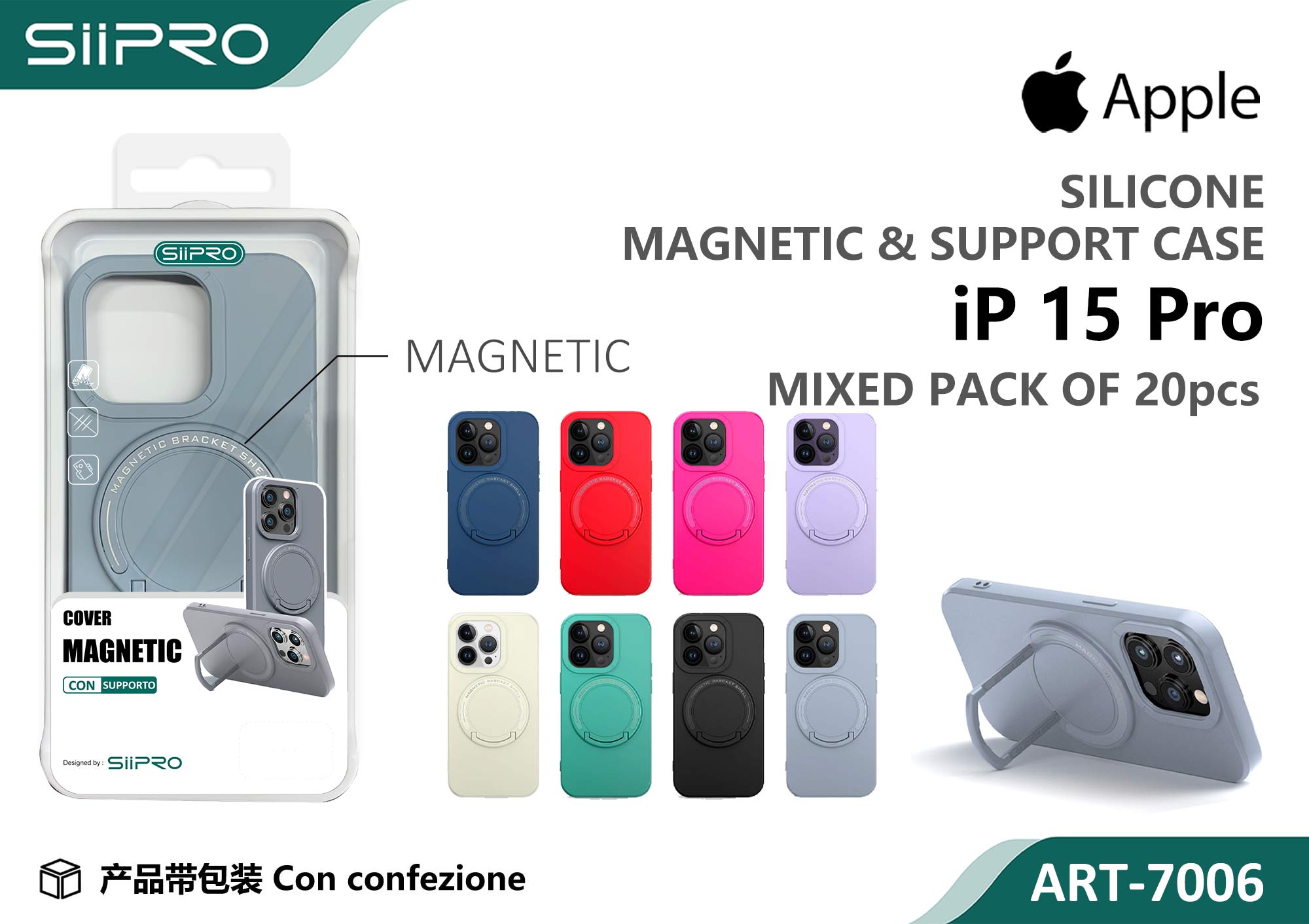 7006-IP15PRO COVER MAGNETICO CON LACCIO IP15PRO - immagine 1