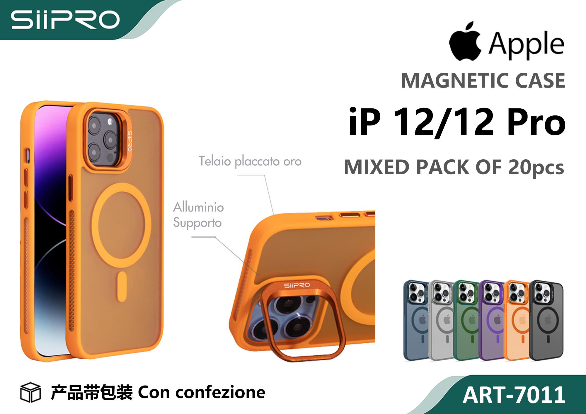 7011-IP12-12PRO COVER MAGNETICO CON SUPPORTO IP 13PRO - immagine 1