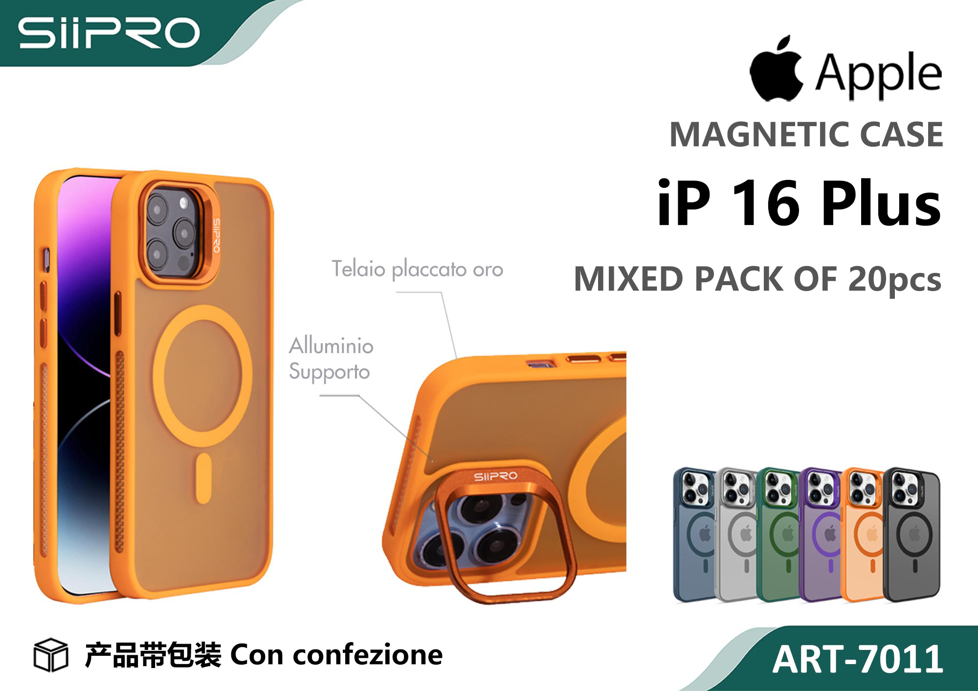 7011-IP16PLUS COVER MAGNETICO CON SUPPORTO IP 16PLUS - immagine 1