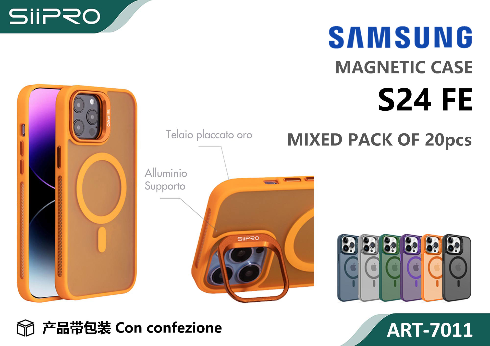 7011-S24FE COVER MAGNETICO CON SUPPORTO SAMSUNG S24FE - immagine 1
