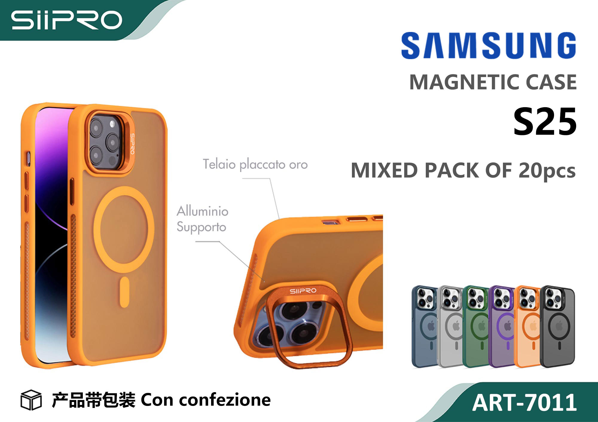 7011-S25 COVER MAGNETICO CON SUPPORTO SAMSUNG S25 - immagine 1