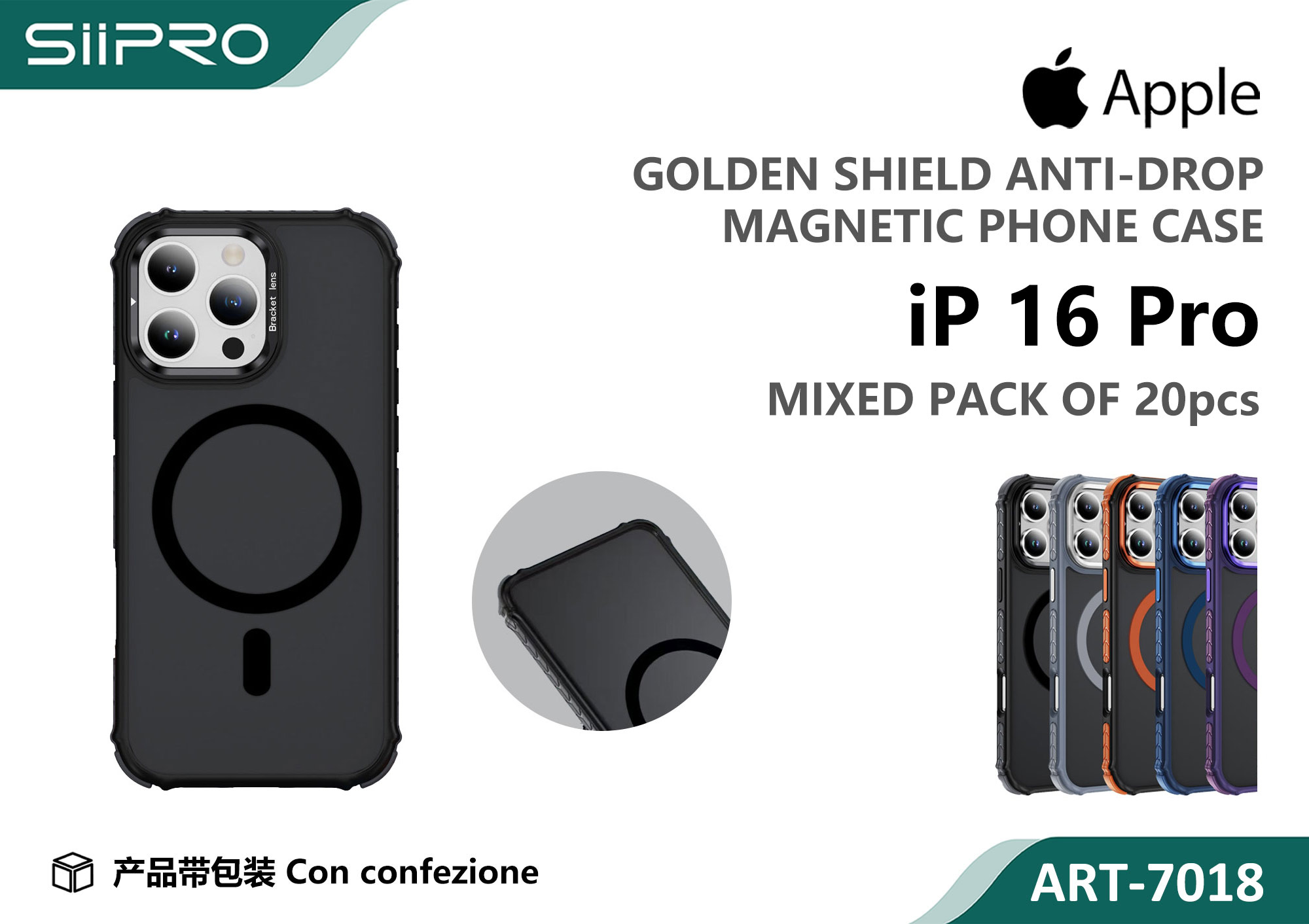 7018-IP16PRO COVER MAGNETICO CON SUPPORTO IP 16PRO - immagine 1