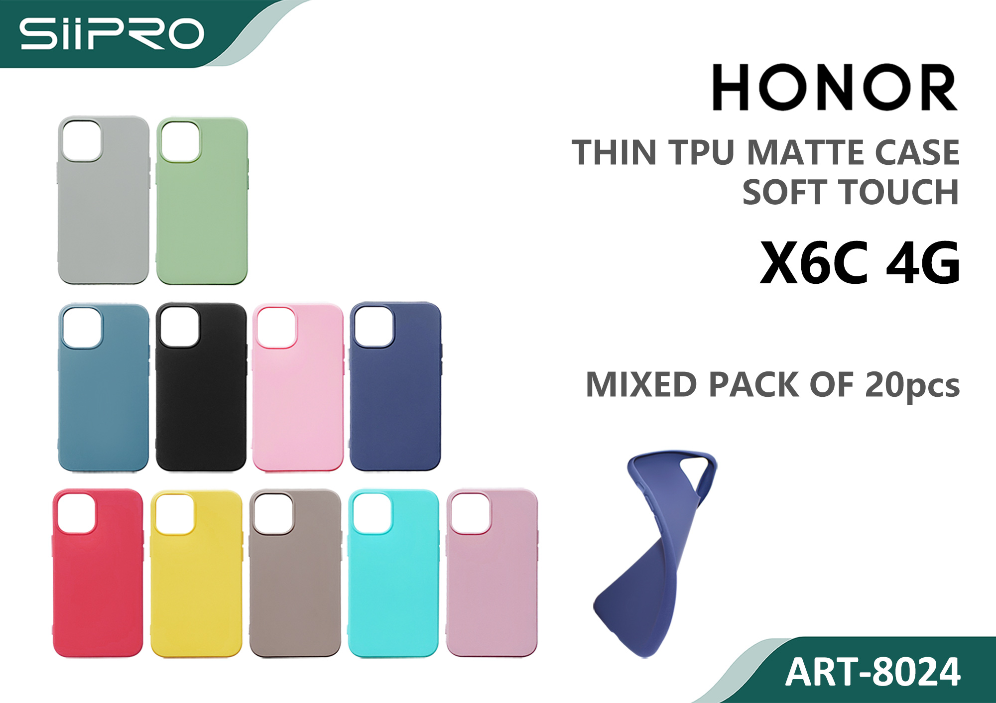 8024-HONORX6C-4G MATTE CASE HONOR X6C-4G - immagine 1