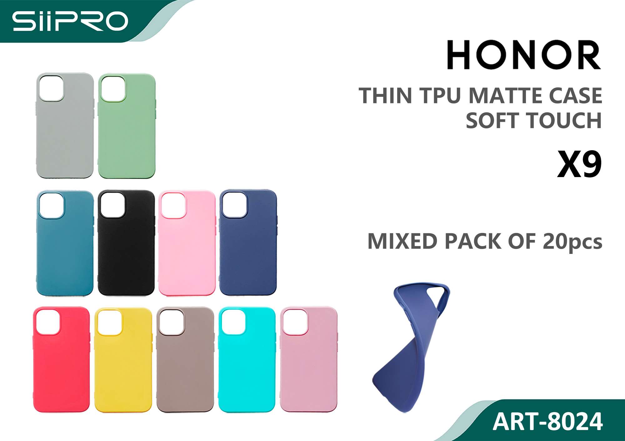 8024-HONORX9 MATTE CASE HONOR X9 - immagine 1