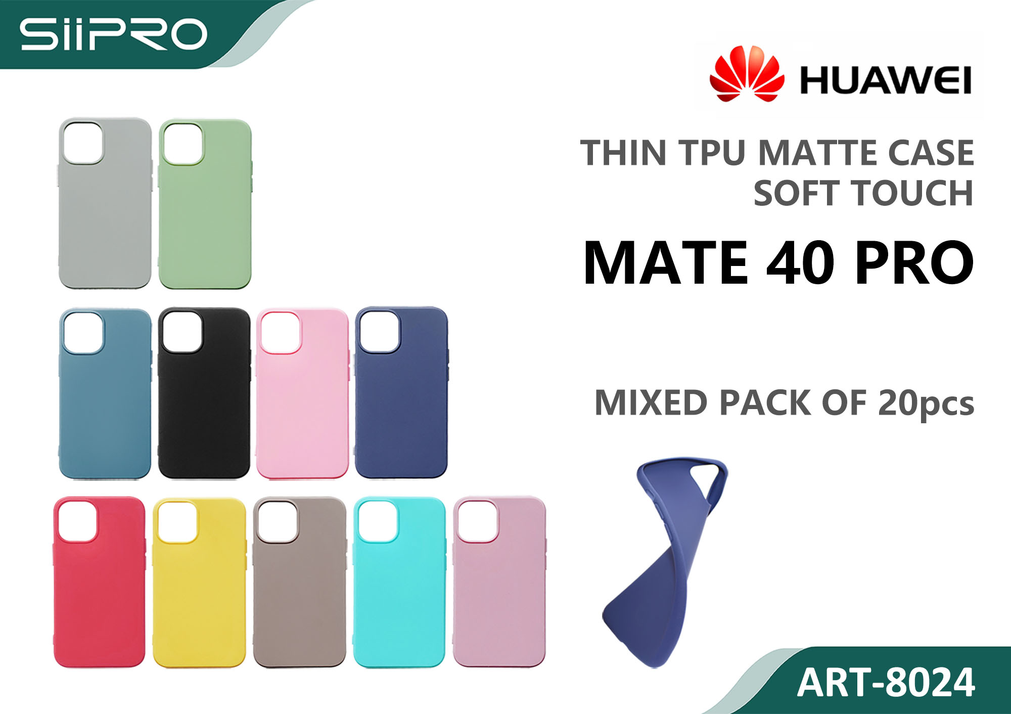 8024-MATE40PRO MATTE CASE HUAWEI MATE40PRO - immagine 1