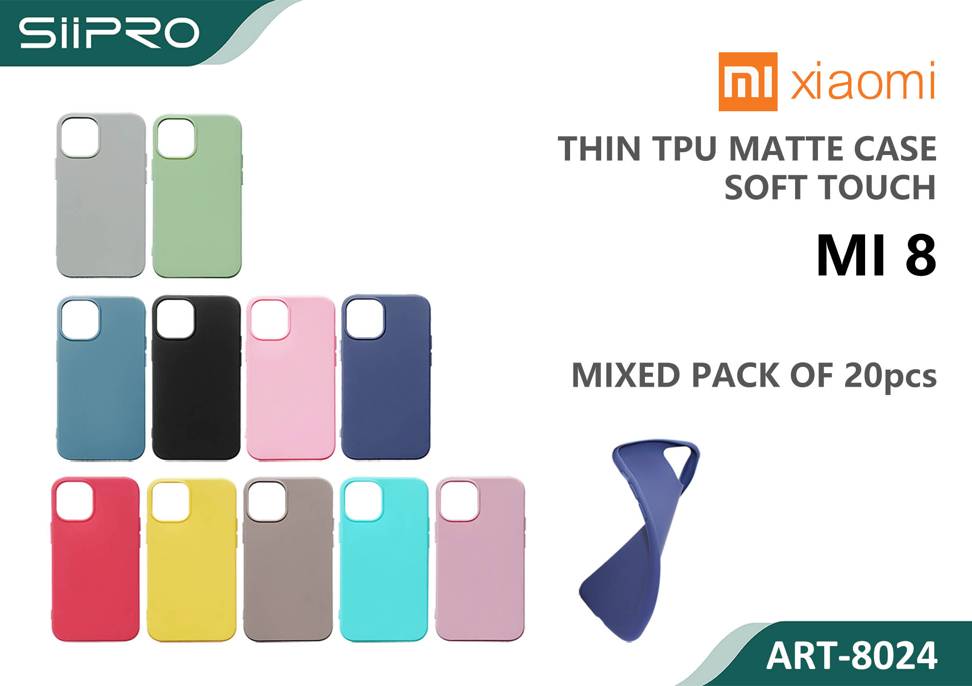 8024-MI8 MATTE CASE XIAOMI MI8 - immagine 1