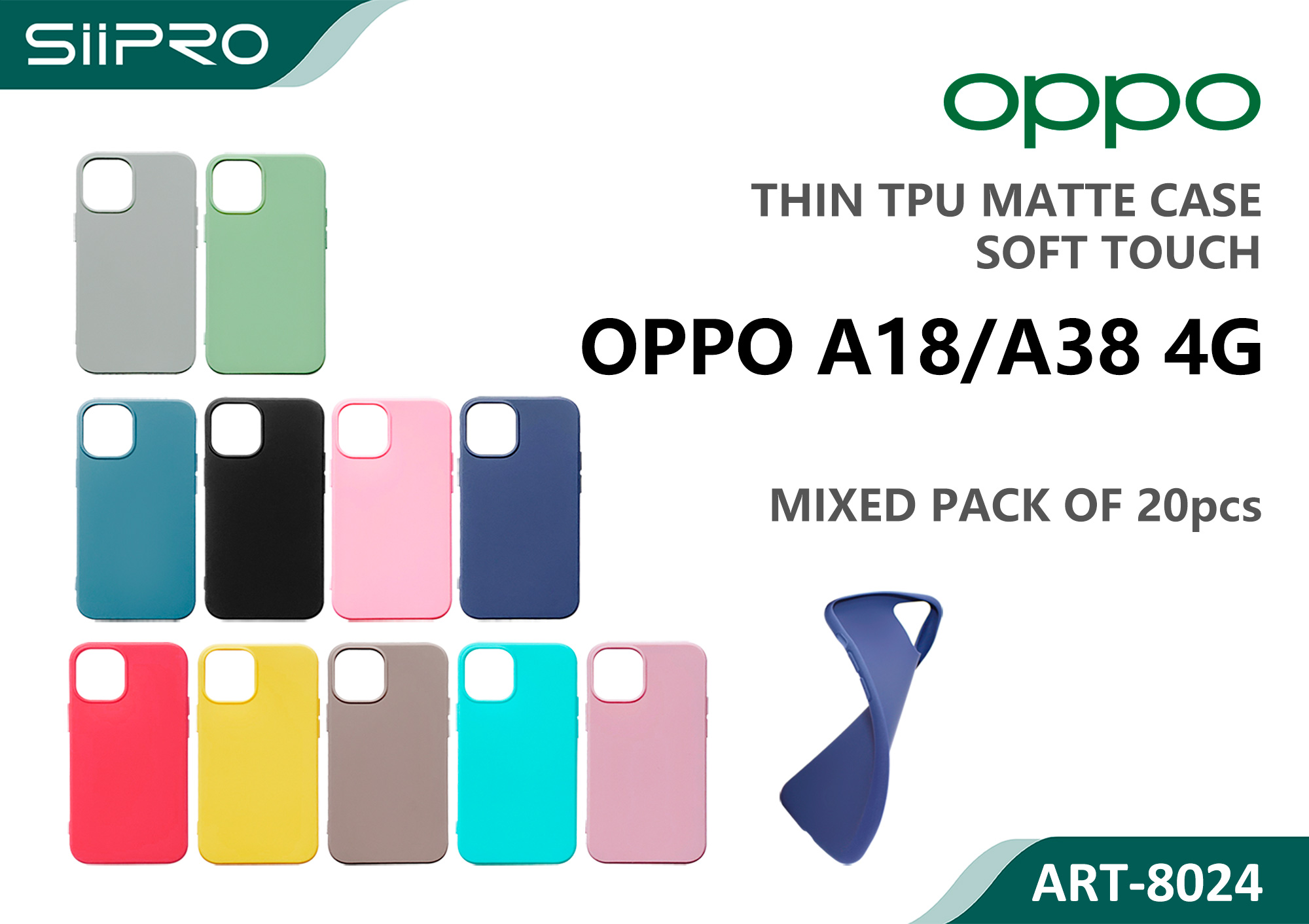 8024-OPPOA18-A38-4G MATTE CASE OPPO A18-A38-4G - immagine 1