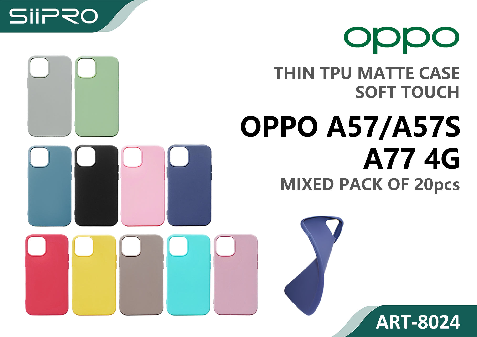 8024-OPPOA57-A77-4G-A57S MATTE CASE OPPO A57-A77-4G-A57S - immagine 1