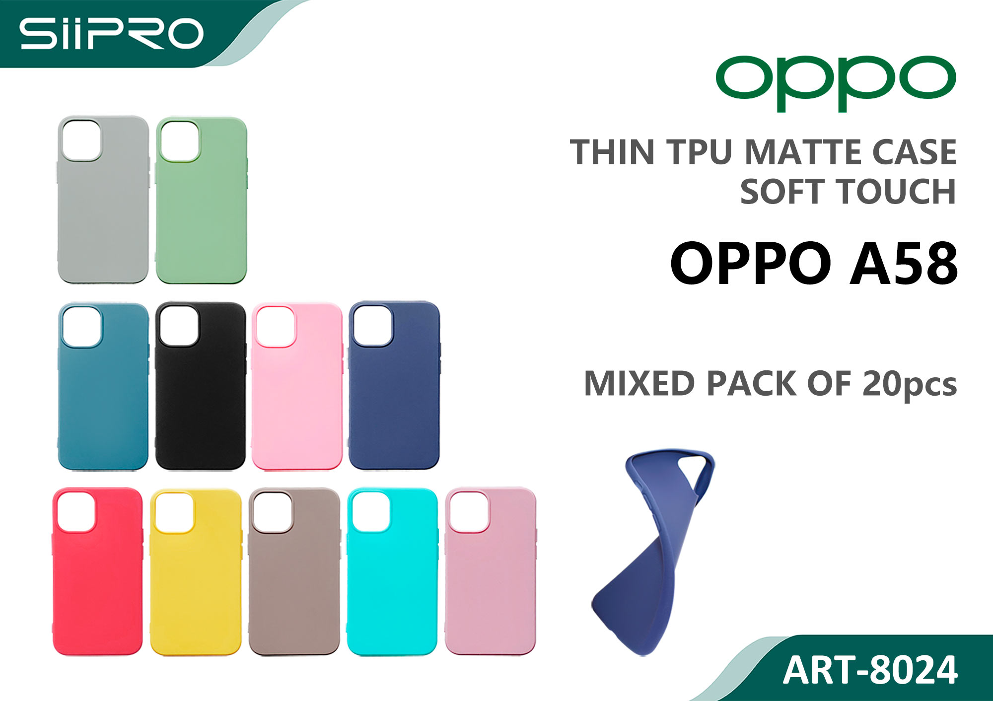 8024-OPPOA58 MATTE CASE OPPO A58 - immagine 1