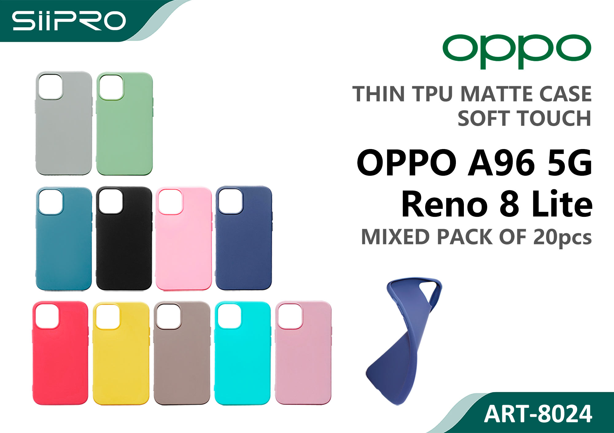 8024-OPPOA96-5G-OPPORENO8LITE MATTE CASE OPPO A96-RENO8LITE - immagine 1