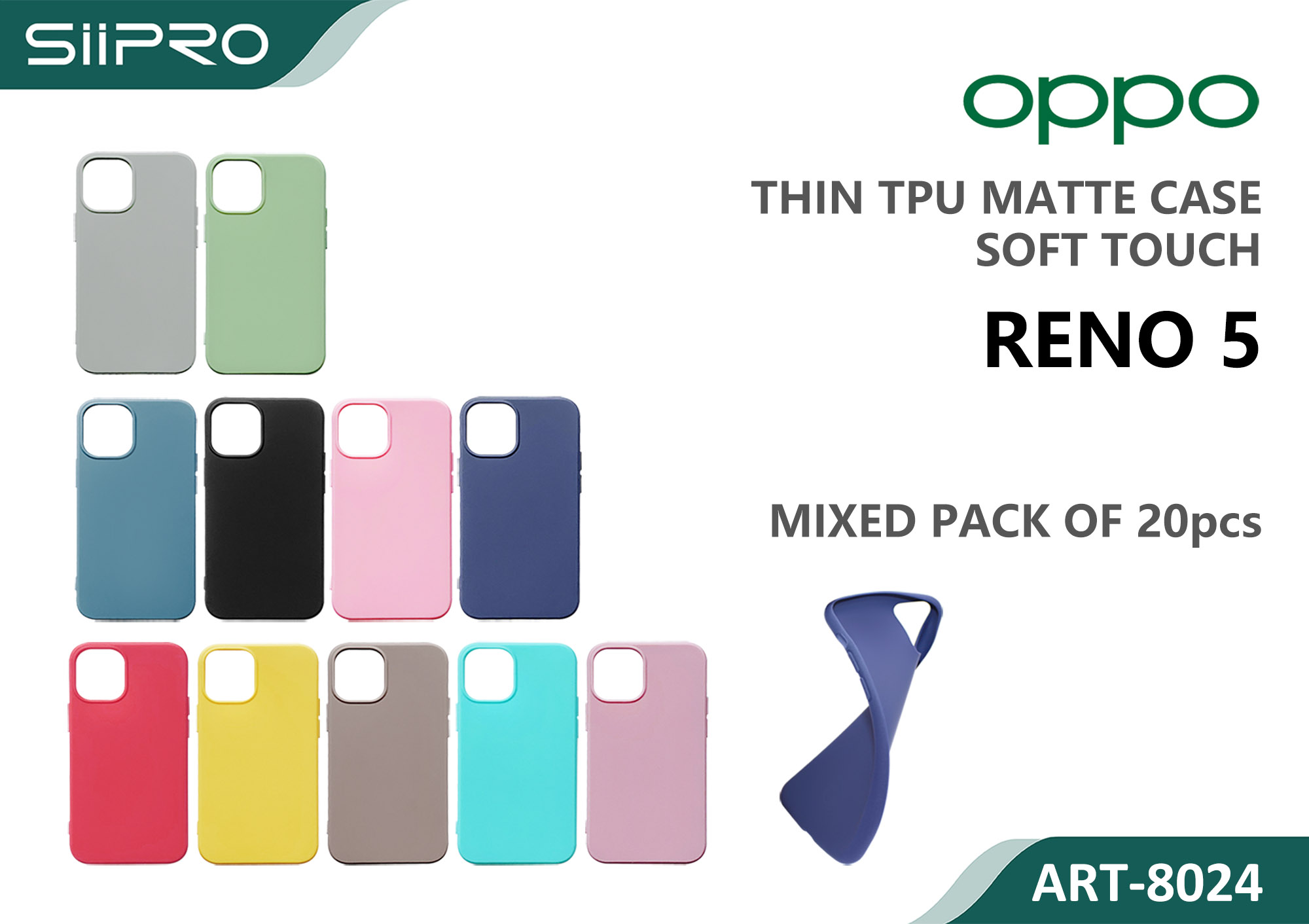 8024-OPPORENO5 MATTE CASE OPPO RENO5 - immagine 1