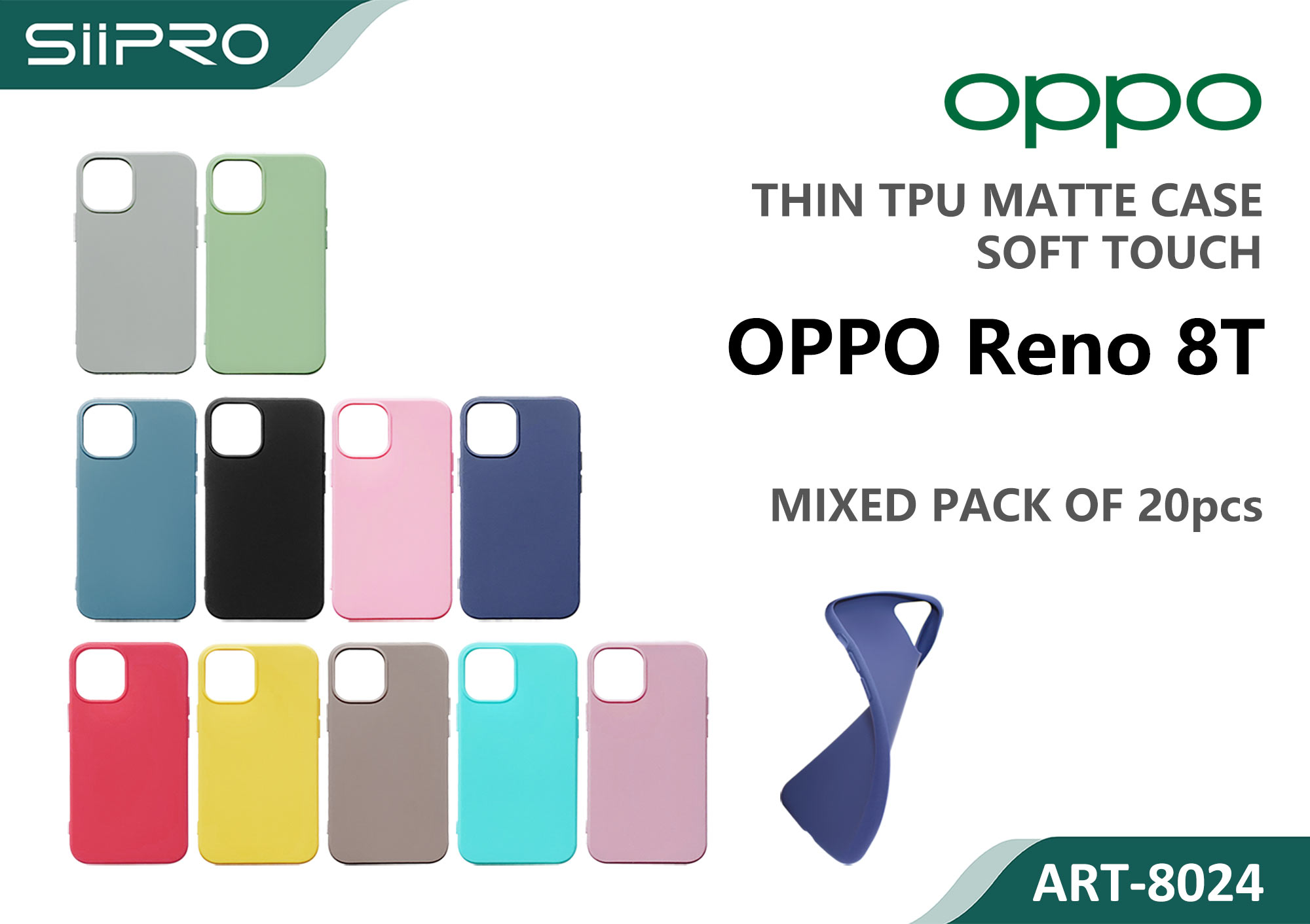 8024-OPPORENO8T MATTE CASE OPPO RENO8T - immagine 1
