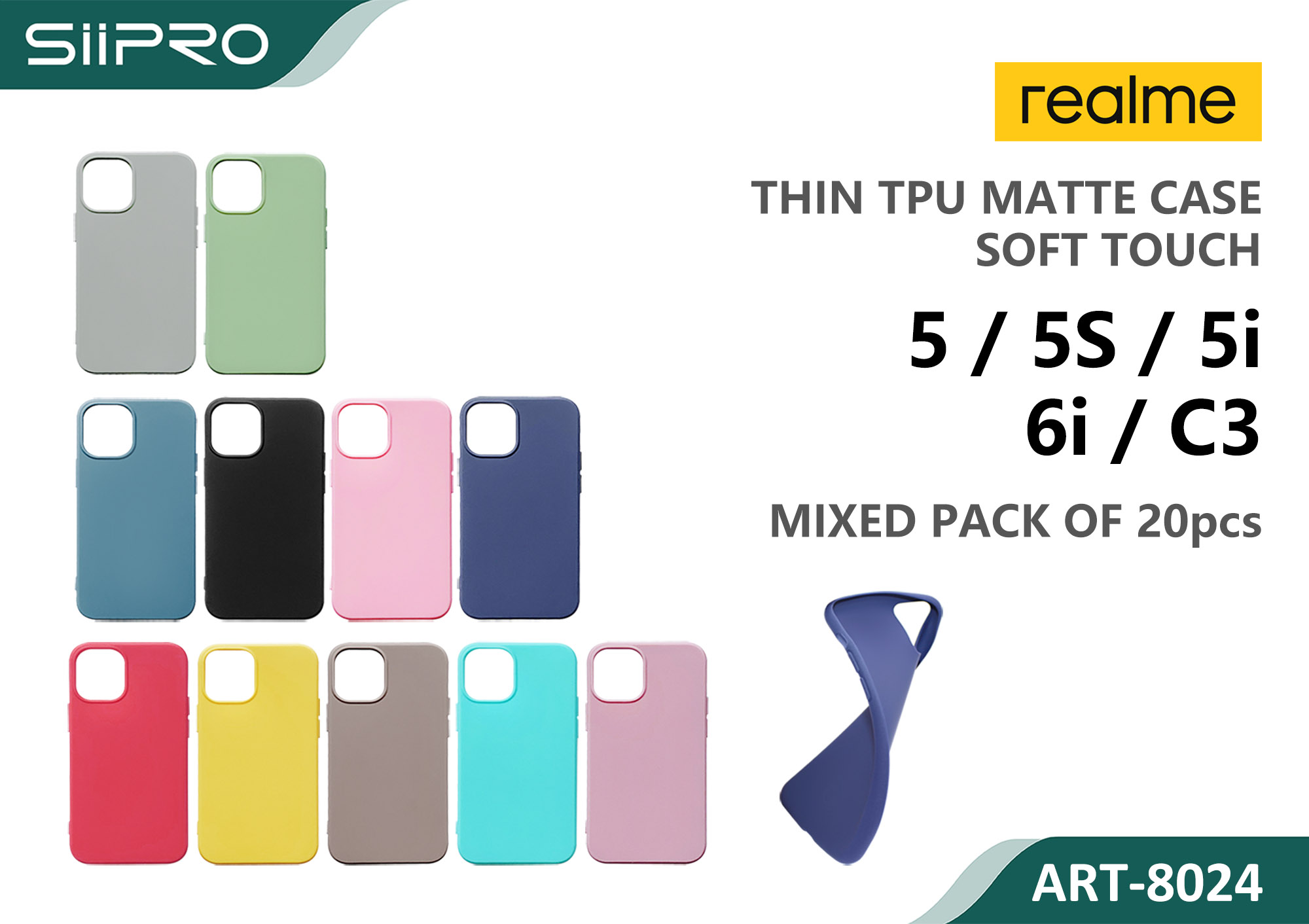 8024-REALME5-5S-5I-6I-C3 MATTE CASE REALME 5-5S-5I-6I-C3 - immagine 1
