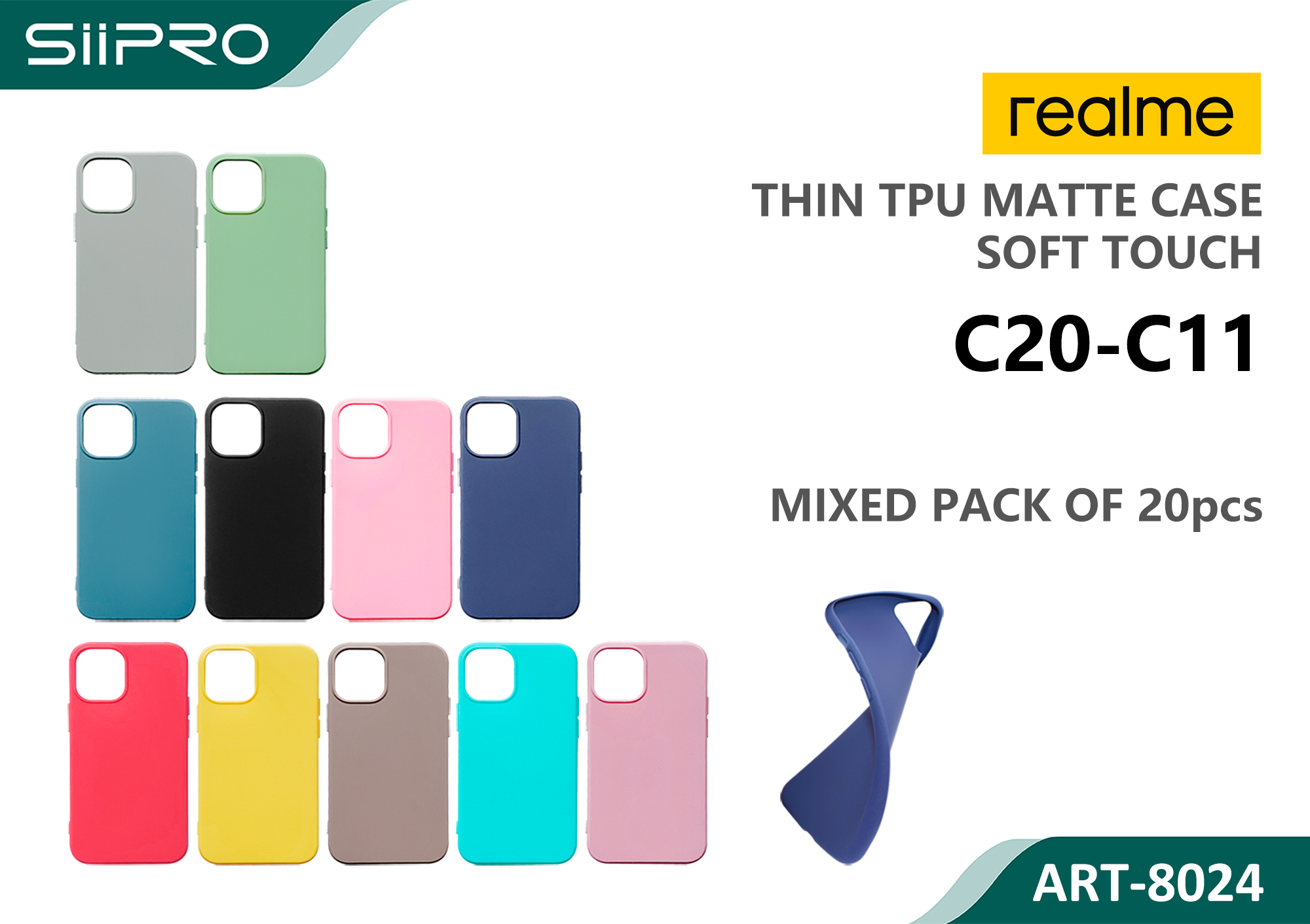 8024-REALMEC20-C11 MATTE CASE REALME C20-C11 - immagine 1