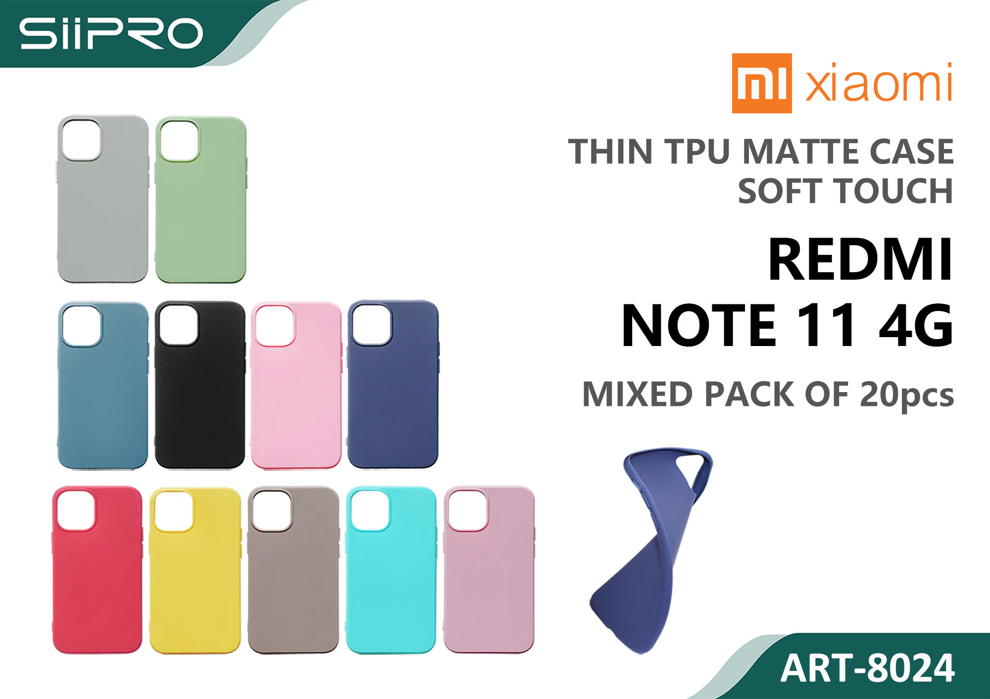 8024-REDMINOTE11-4G MATTE CASE XIAOMI REDMINOTE11-4G-NOTE11S - immagine 1
