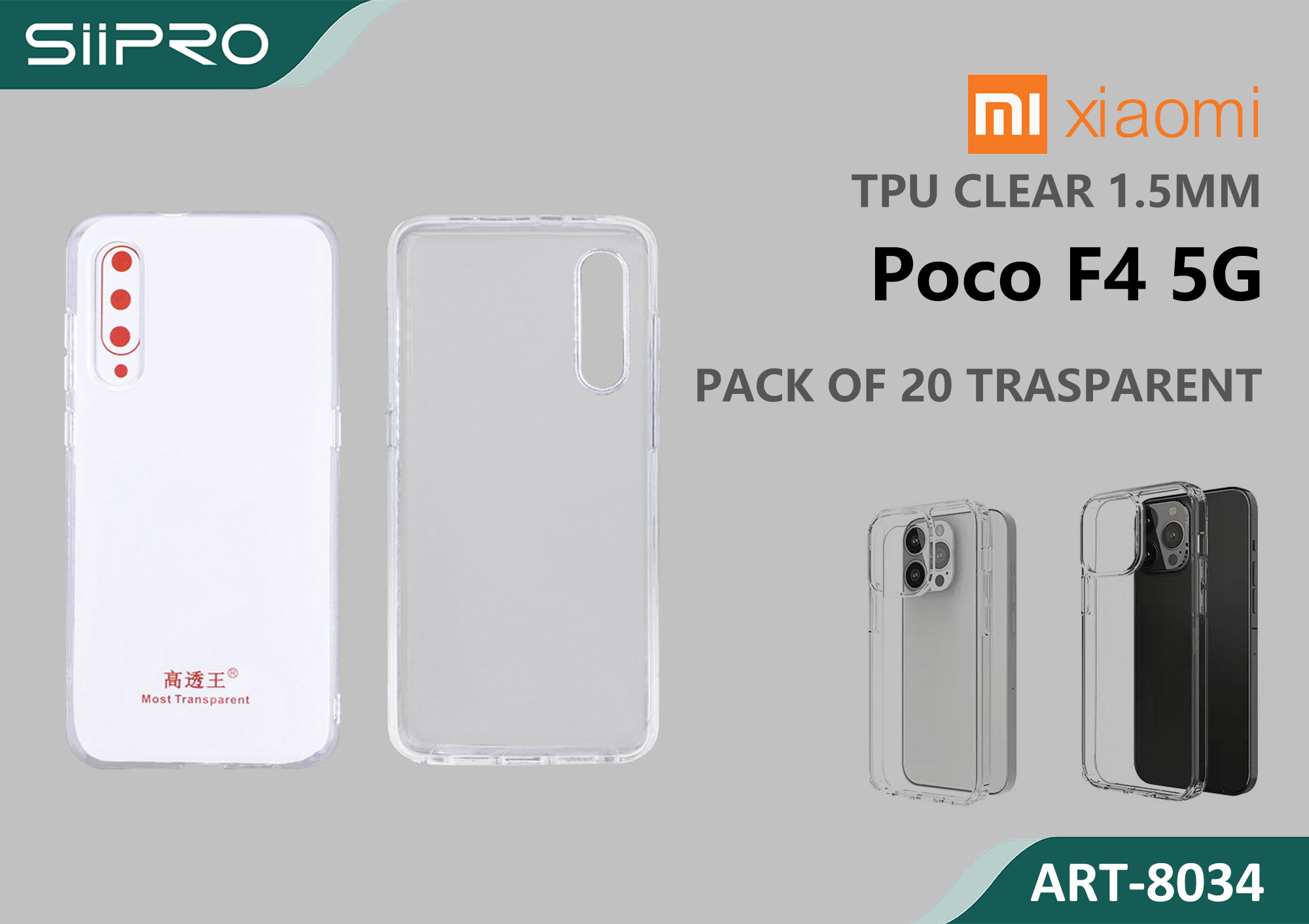 8034-POCOF4-5G TPU CLEAR 1.5MM XIAOMI POCOF4-5G - immagine 1
