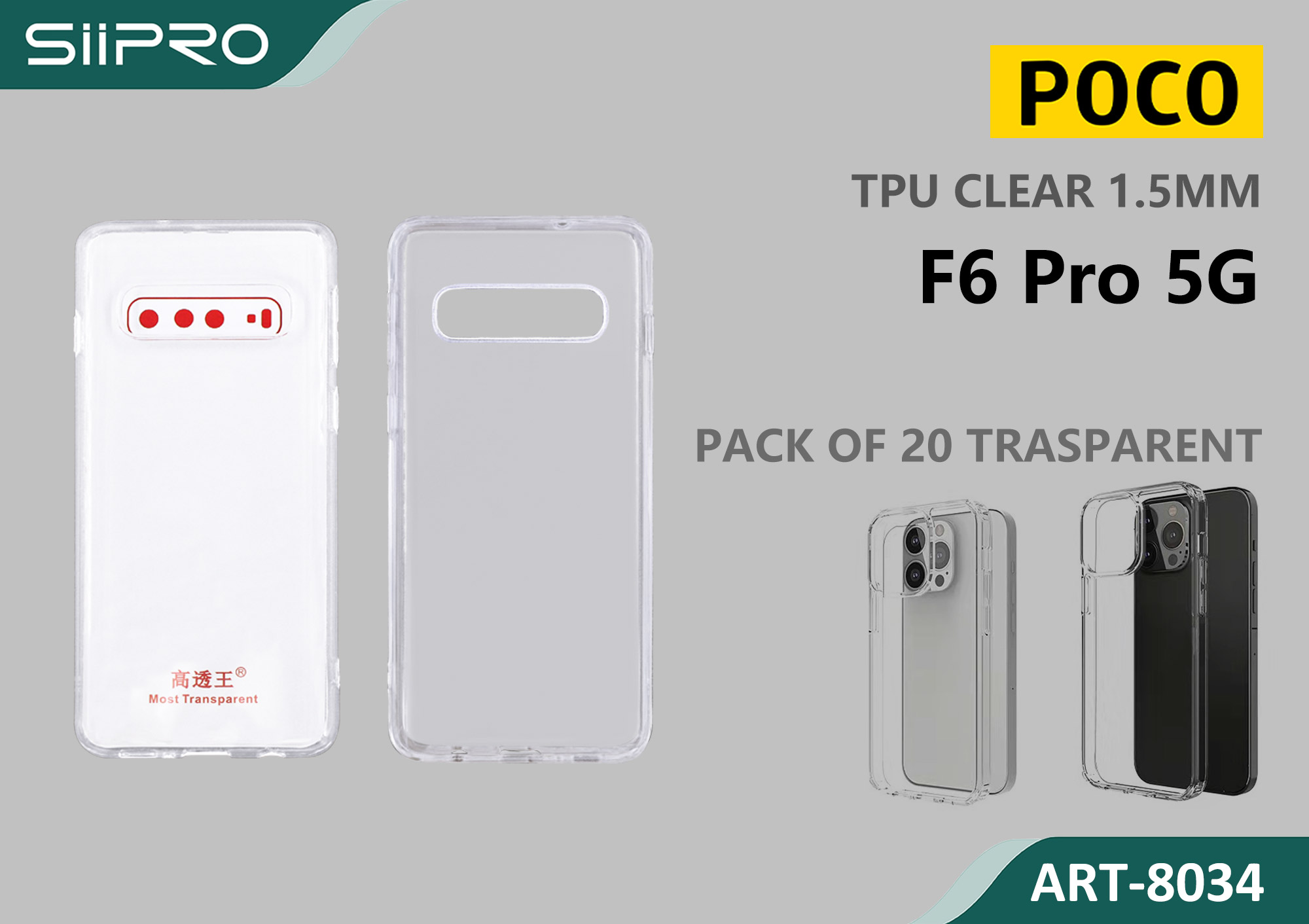 8034-POCOF6PRO-5G TPU CLEAR 1.5MM XIAOMI POCOF6PRO-5G - immagine 1