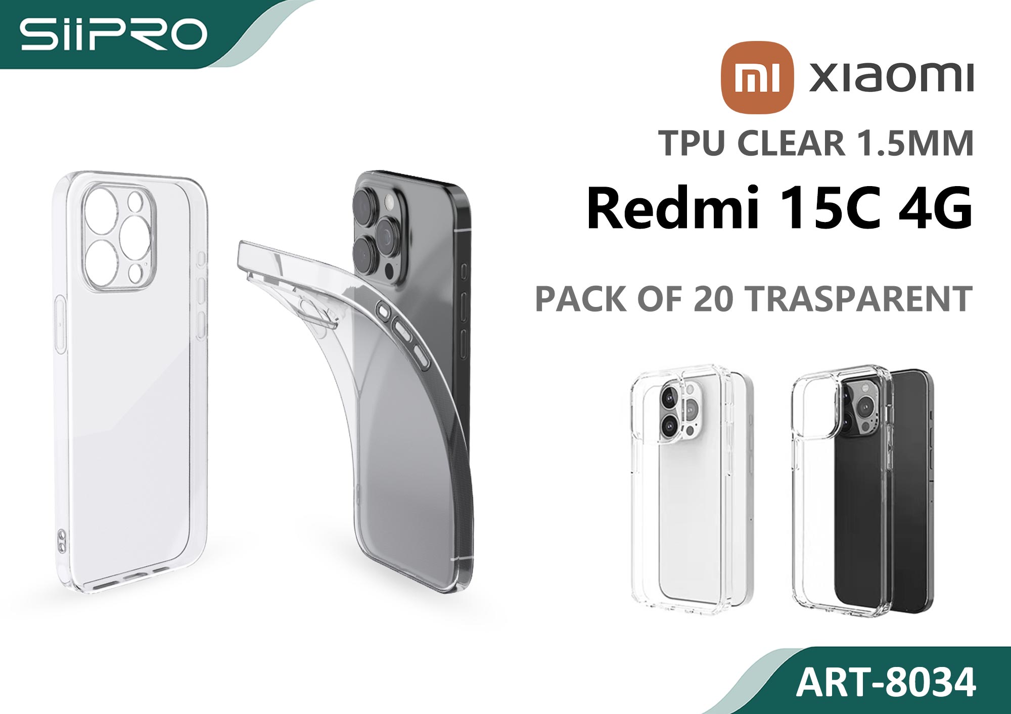 8034-REDMI15C-4G TPU CLEAR 1.5MM XIAOMI REDMI15C-4G - immagine 1