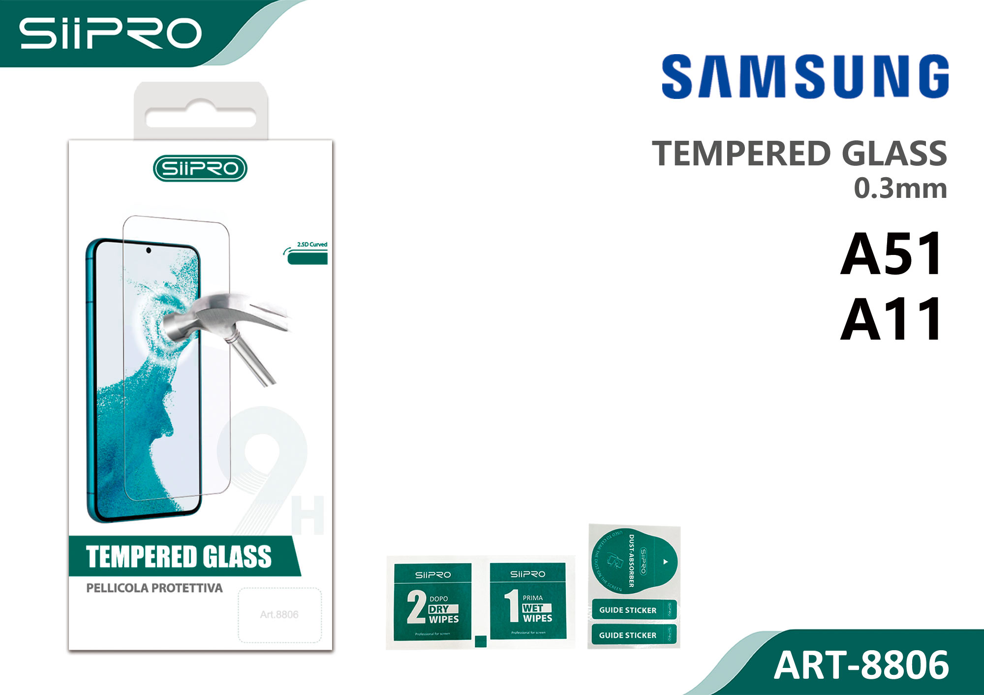 8806-A51 TEMPERED GLASS SAMSUNG A51 - immagine 1