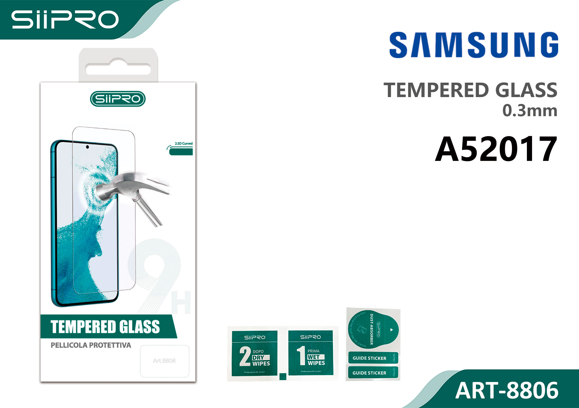 8806-A52017 TEMPERED GLASS SAMSUNG A52017 - immagine 1