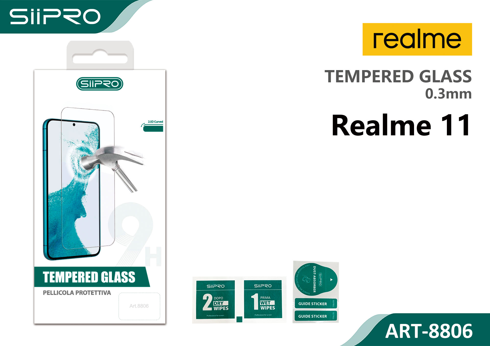 8806-REALME11 TEMPERED GLASS REALME 11 - immagine 1